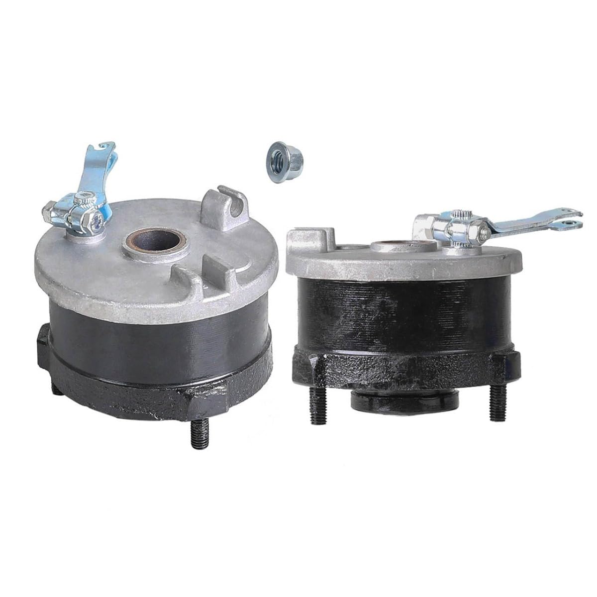 Pair 3 Stud Front Drum Brake Wheel Hub & Steering Knuckle Spindles for ATV Quad Go Kart Drift Trike 4 Wheelers 110cc 125cc - Perfect for Off-Road Adventures & DIY Repairs
