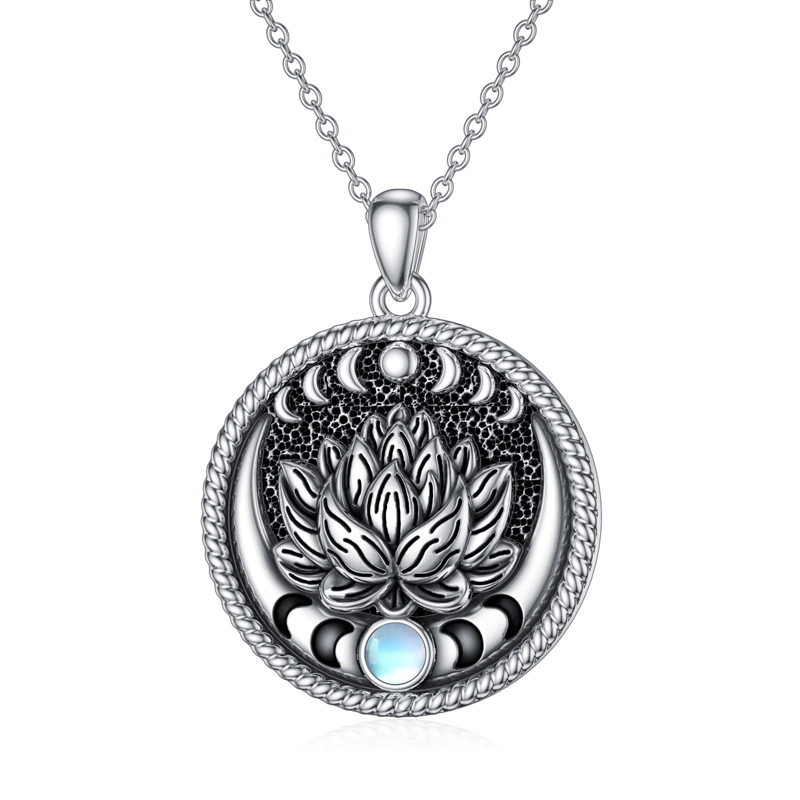 PROESS Sterling Silver Sunflower/Lotus/Rose/Daisy/Tulip Pendant Necklace - Elegant Floral Jewelry Gift for Women & Girls - Perfect for Mother's Day, Birthday, Anniversary & Everyday Wear