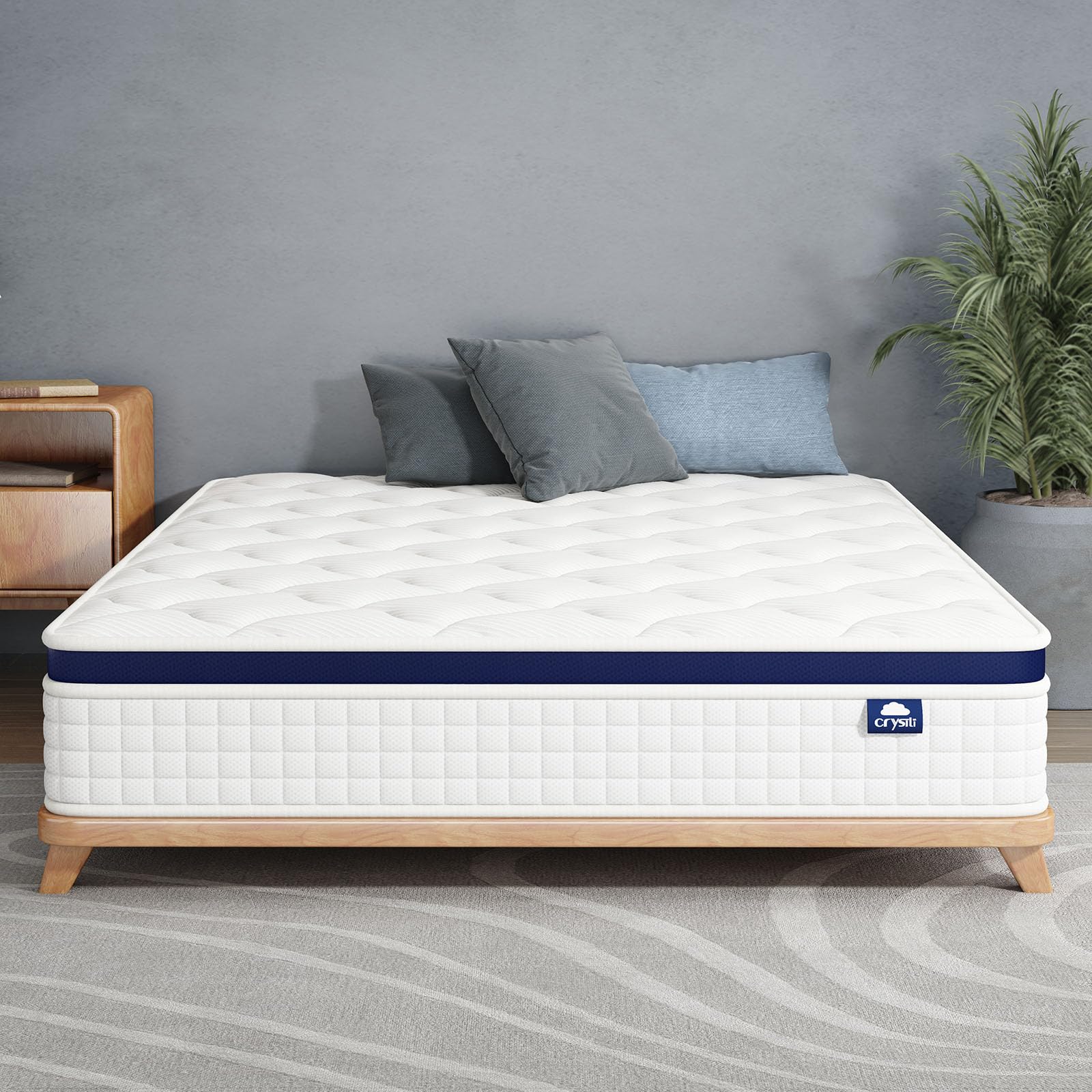 14 Inch King Size Hybrid Mattress in a Box - Zero Pressure Foam & Innerspring for Pressure Relief & Motion Isolation - Medium Firm - CertiPUR-US Certified - Perfect for Back Pain Relief & Couples Sharing Bed
