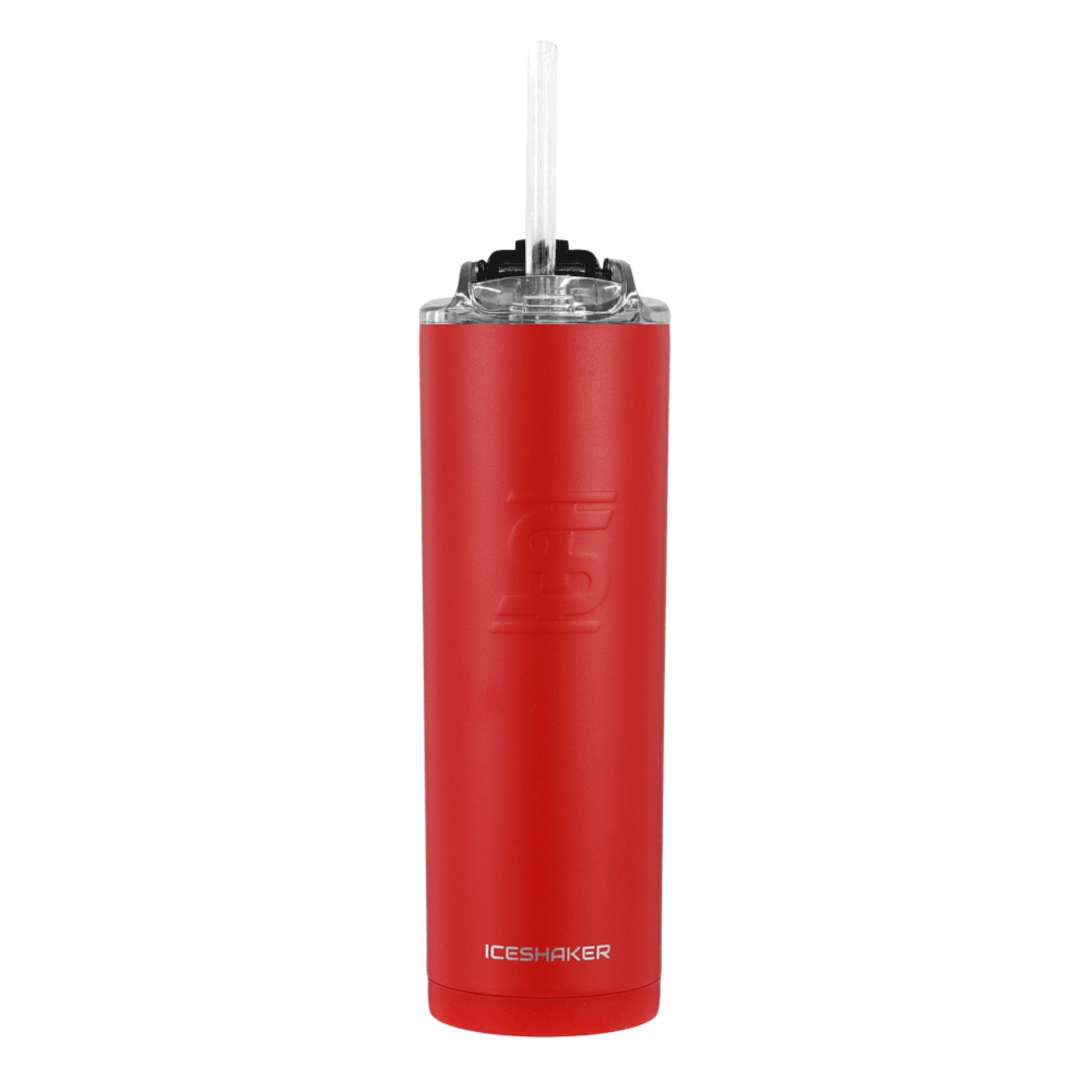20oz Skinny Tumbler with Straw Lid - Insulated Stainless Steel Travel Mug, Leak Proof & Sweat Proof, Perfect for Hot & Cold Drinks - Great for Coffee, Tea, Water, Smoothies - Ideal for Office, Gym, Hiking, Commuting (Red)