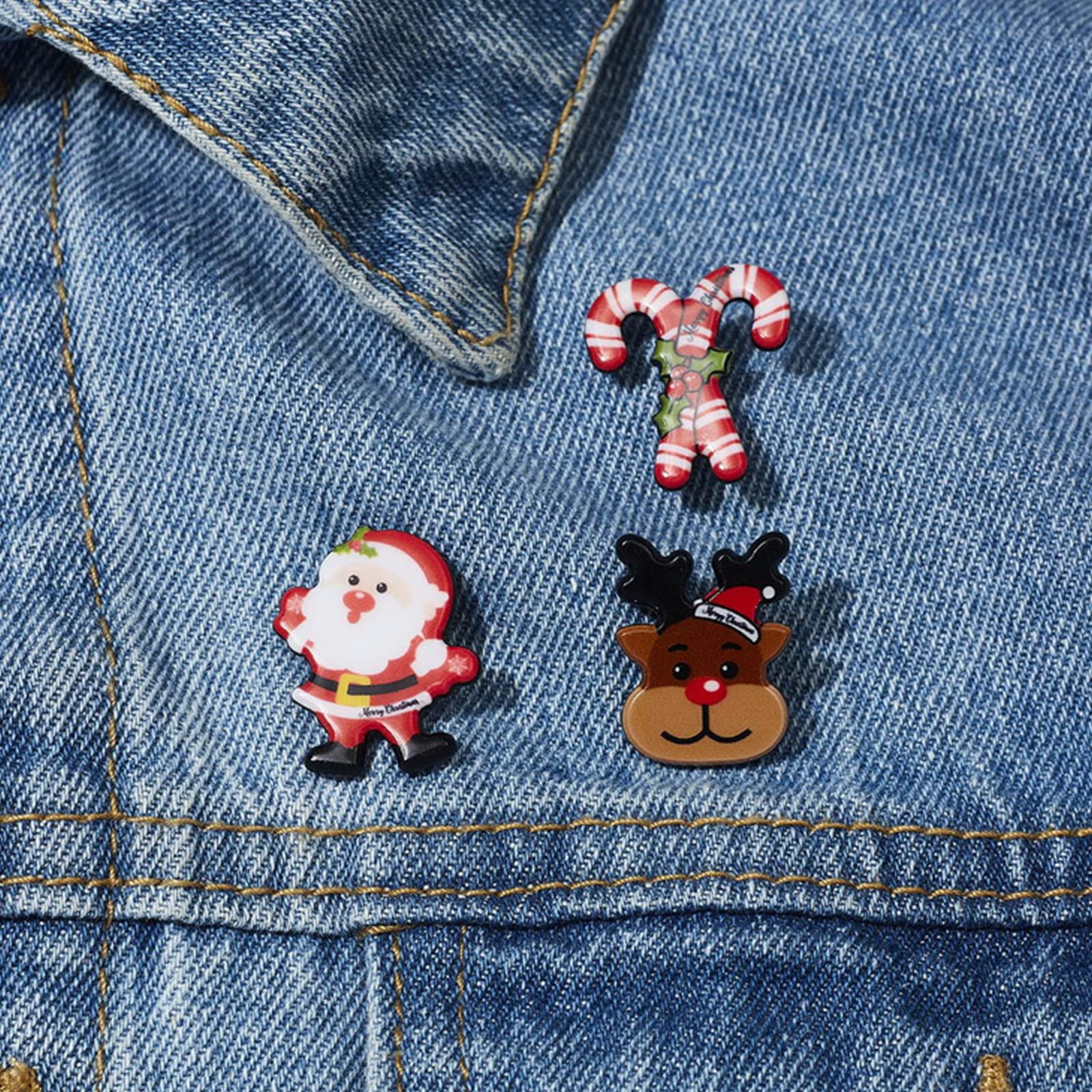 9-Piece Christmas Brooch Pin Set - Santa Claus, Reindeer, Snowman, Bells & Tree Pins for Xmas Decorations | Festive Holiday Jewelry for Gifts, Stockings & Sweater Accessories