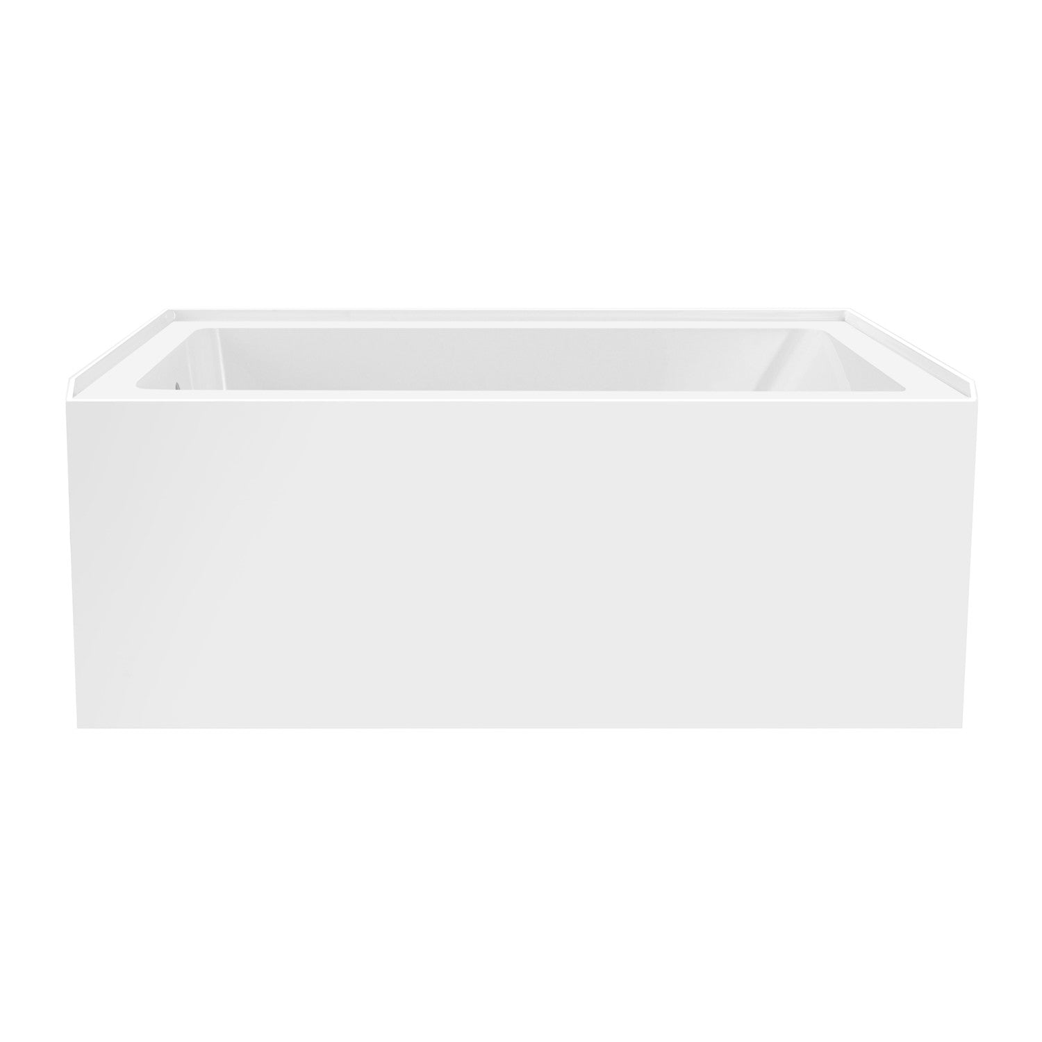 Aqua Eden VTAP5436L22 54-Inch Acrylic Rectangular 3-Wall Alcove Bathtub - Left Hand Drain, Glossy White - Perfect for Modern Bathroom Renovations & Spa-Like Relaxation