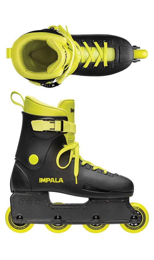 Impala Light Speed Inline Skates for Adults - Black/Fluorescent - High Performance Rollerblades for Fitness, Outdoor & Indoor Skating