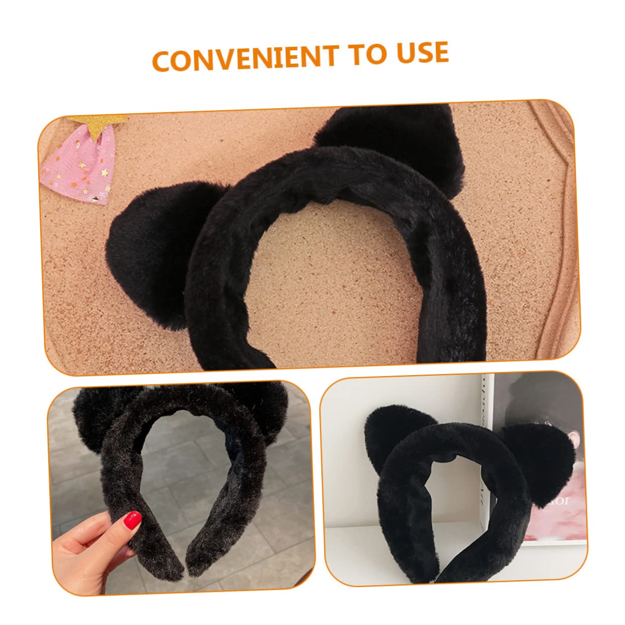 Beavorty 10 Pcs Soft Plush Cat Ear Headbands for Women - Adjustable Spa Hairbands for Washing Face, Skincare, Makeup & Hair Care - Cute & Comfortable Headbands for Girls, Facial & Bath Accessories