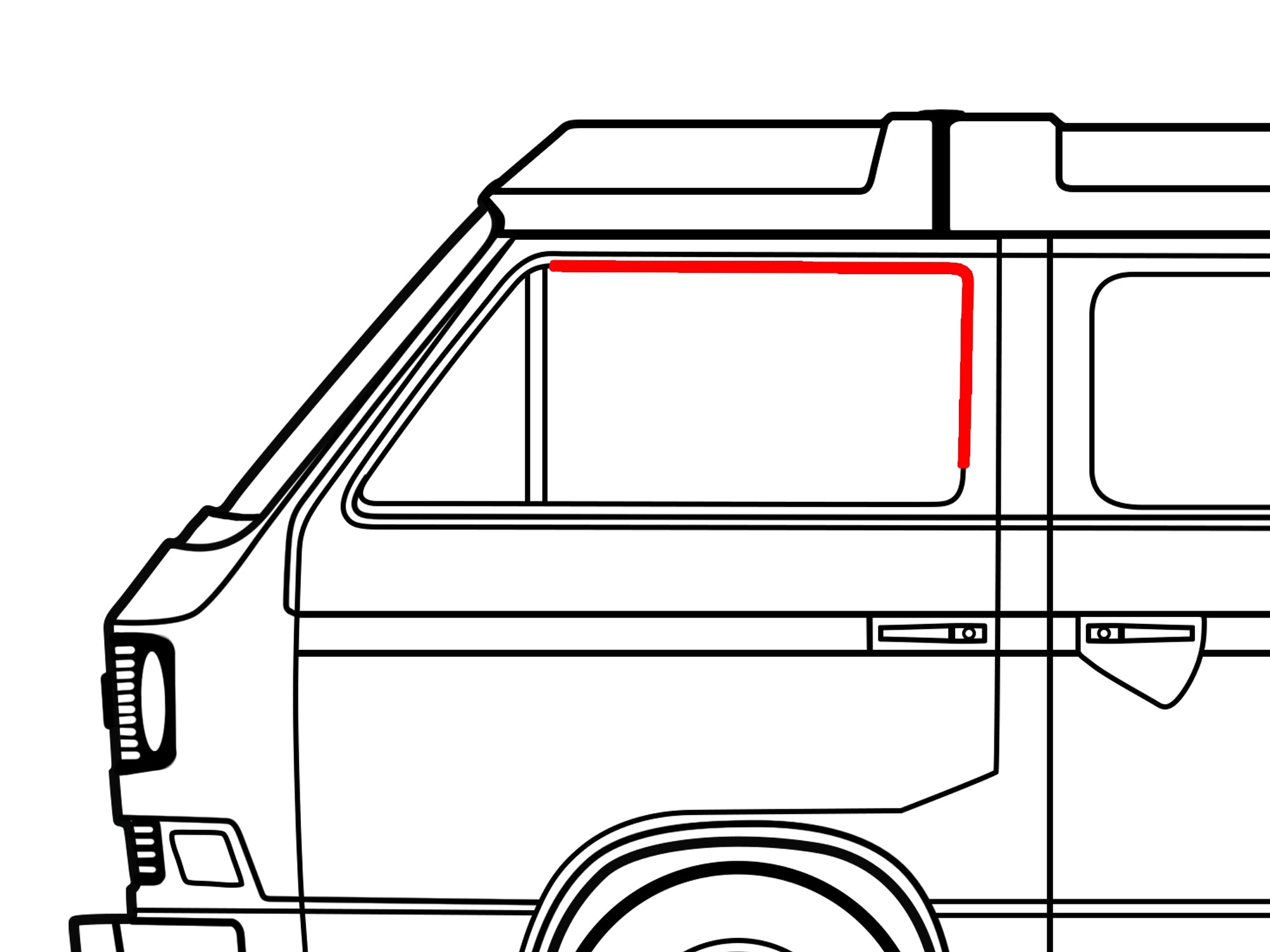 Vanagon Felt Channel Strip Without Chrome Trim - Top & Rear Replacement for Smooth Window Operation | Perfect for VW Vanagon Restoration & Maintenance