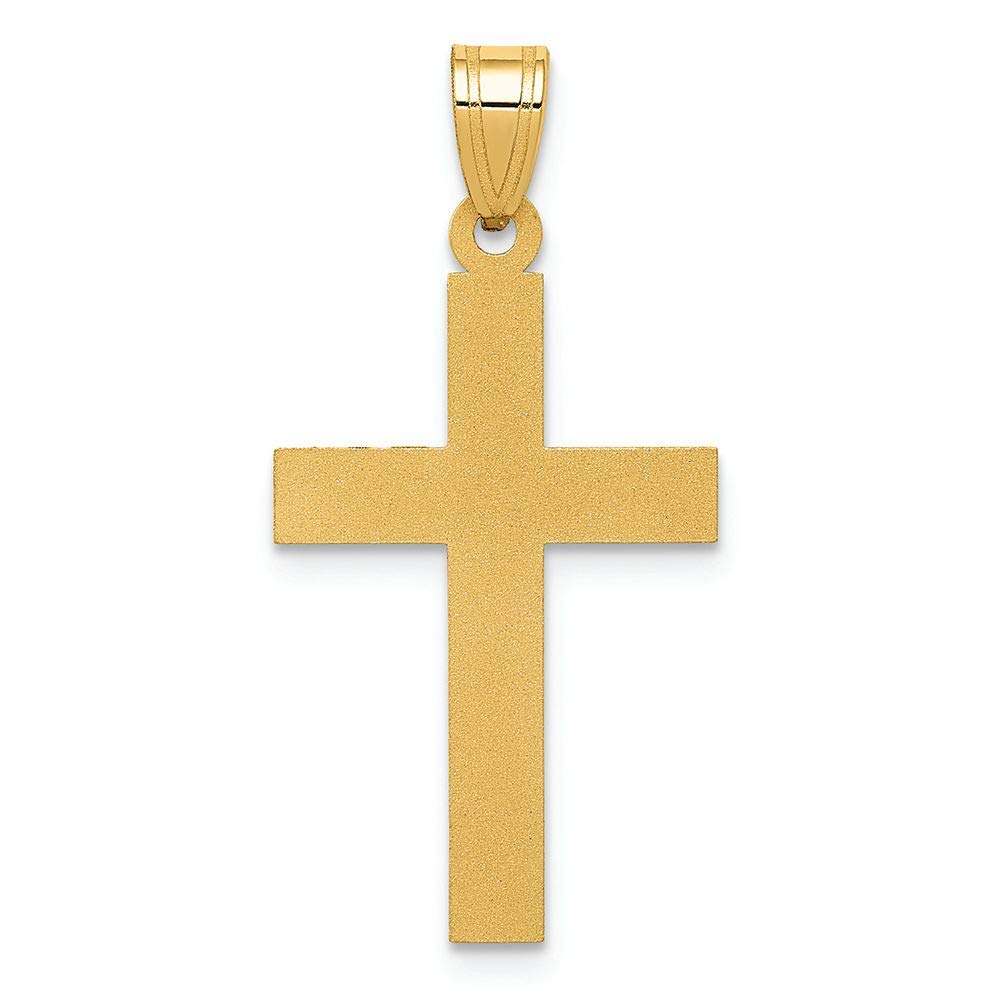 FJC Finejewelers 14k Yellow Gold Sand Blasted Cross Charm Pendant - Elegant Religious Jewelry for Women, Perfect for Gifts, Everyday Wear & Special Occasions