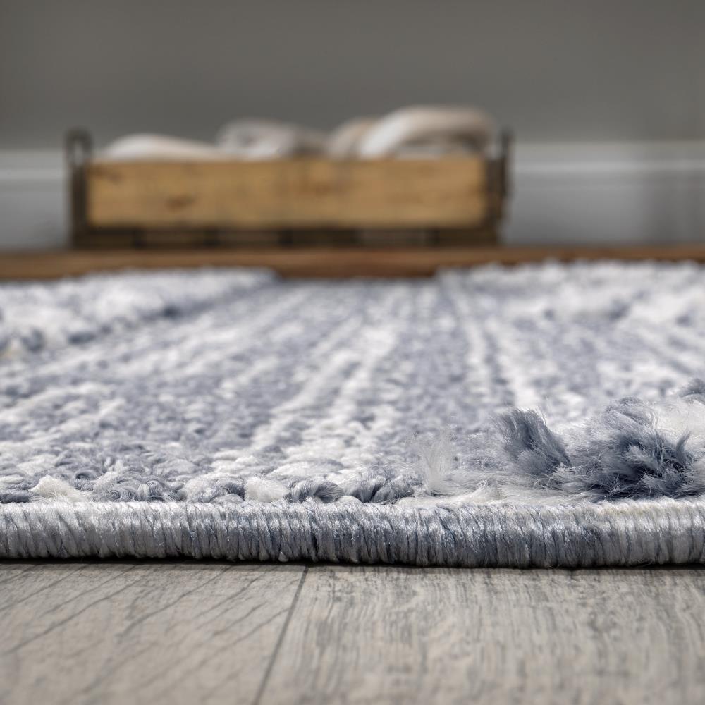 Stylish Sofie Moroccan Trellis High-Low Area Rug - Handmade Boho Chic Floor Covering for Living Room, Bedroom & Dining Room Decor