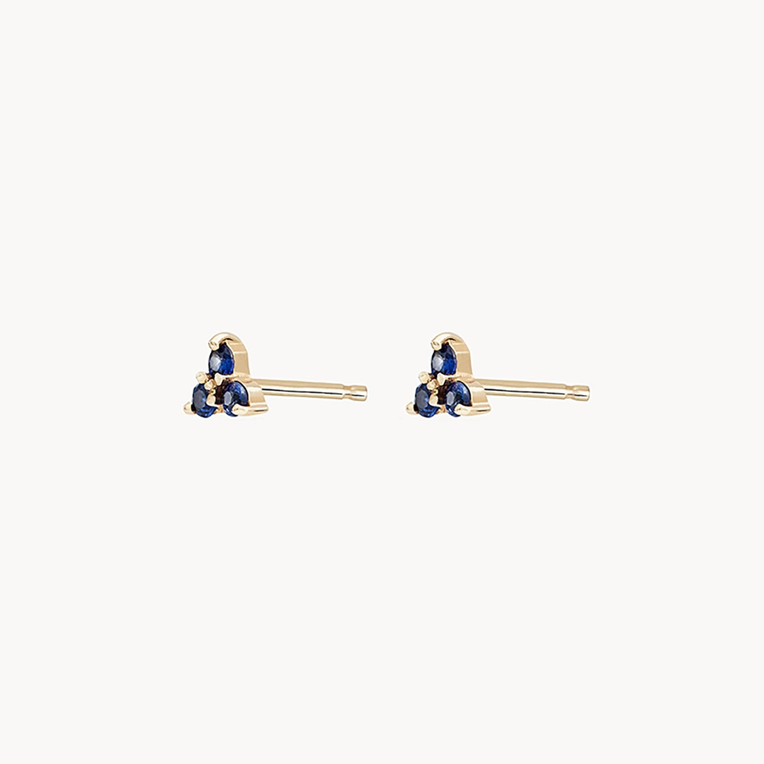 14K Yellow Gold Blue Sapphire Earrings for Women - Elegant Abacus Tripod Design, Perfect for Weddings, Parties & Special Occasions