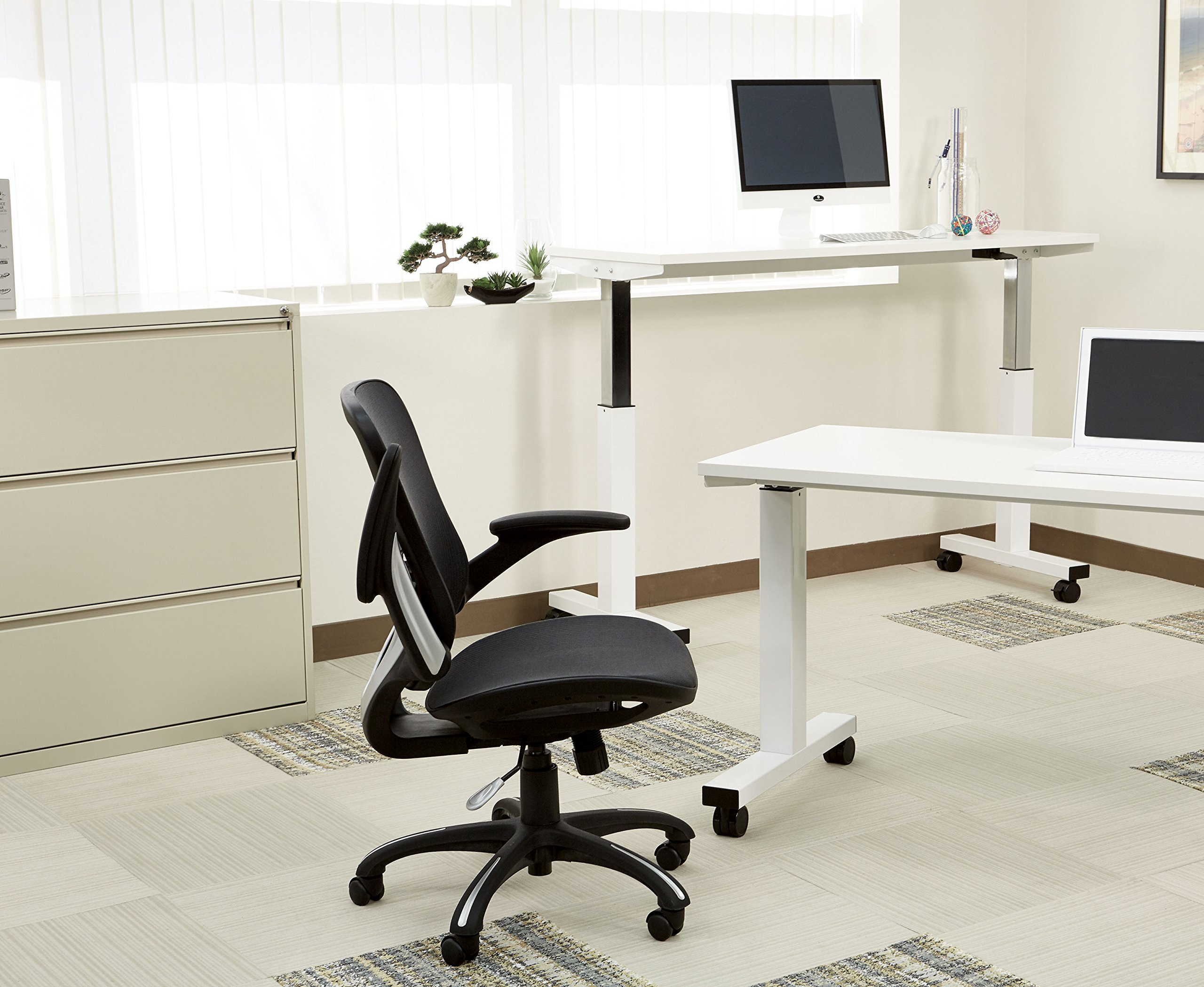 Office Star Riley Ventilated Mesh Office Chair - Ergonomic Manager's Desk Chair with Breathable Seat & Back Support, Black Base - Perfect for Home Office, Gaming & Workspaces