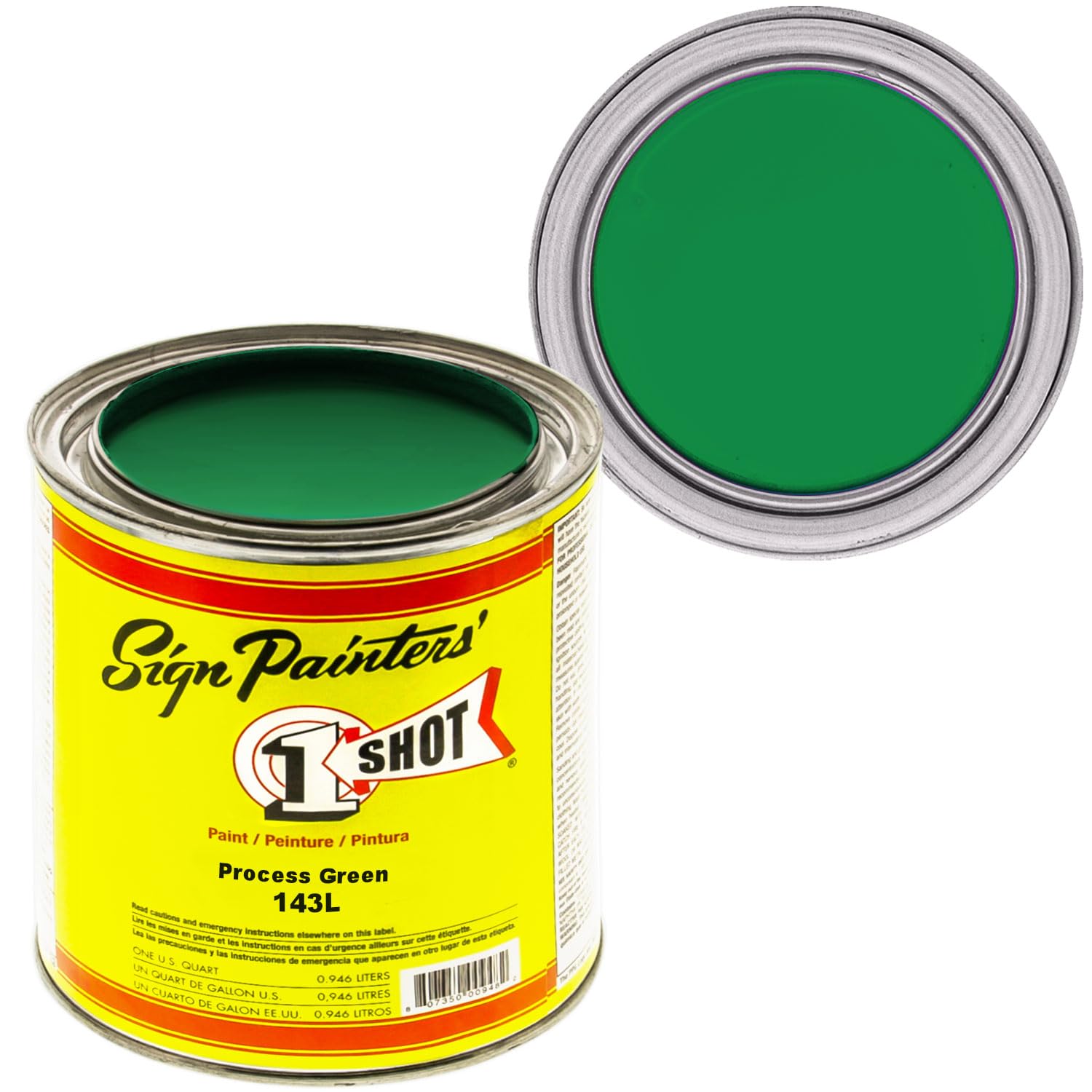 1 Shot Lettering Process Green Pinstriping Enamel Paint - High-Quality Quart for Automotive, Sign Painting & Custom Art Projects