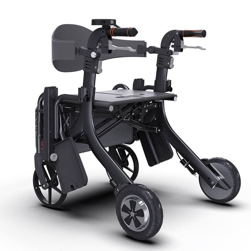 ALTAY 4-Wheel Rollator Walker for Seniors & Adults - Lightweight Folding Mobility Aid with Seat, Backrest & Basket - Ideal for Indoor & Outdoor Use, Shopping, Travel & Recovery