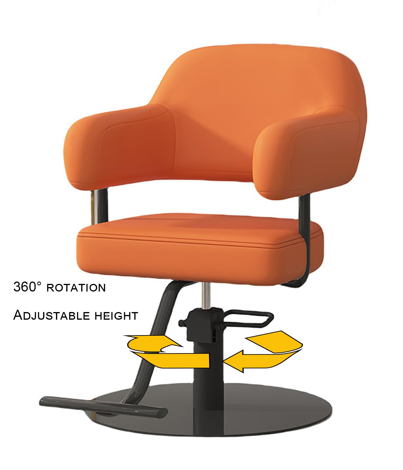 Professional Hydraulic Barber Chair - Adjustable Height, 360° Swivel Styling Chair for Salon, Spa & Tattoo Parlor - Black Beauty Equipment for Hairdressing & Styling - Perfect for Home & Professional Use