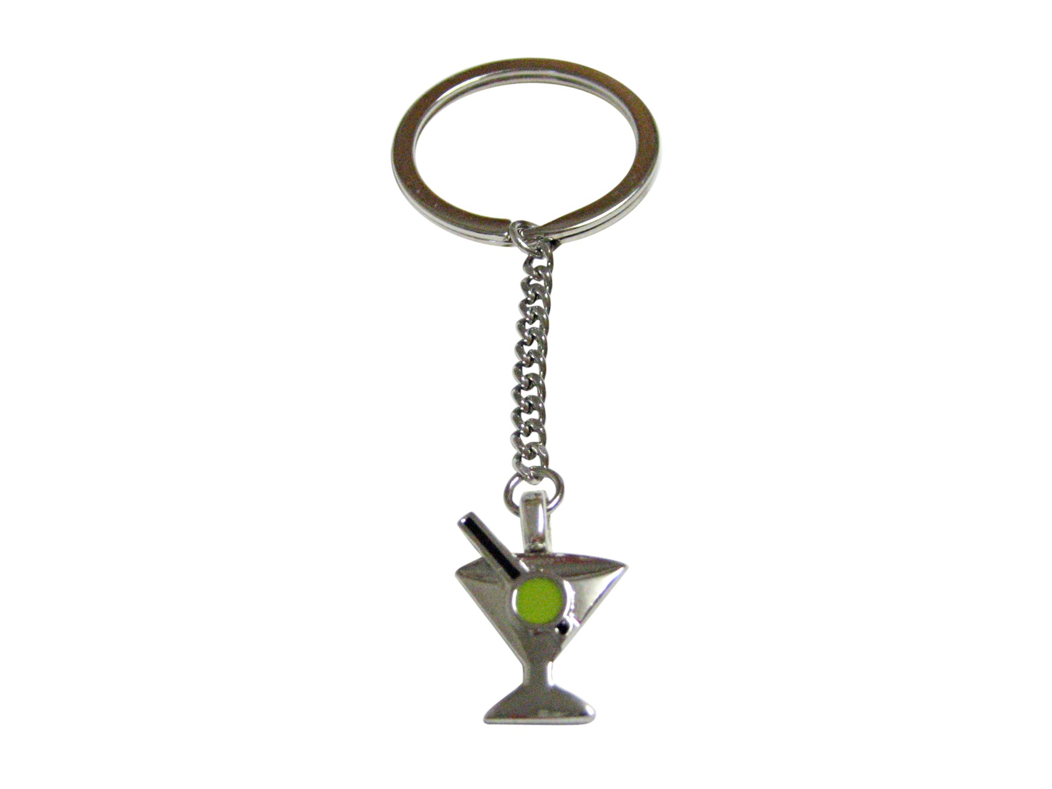 Stylish Silver-Toned Martini Glass Keychain by Kiola Designs - Perfect for Cocktail Lovers, Party Favors & Bar-Themed Gifts