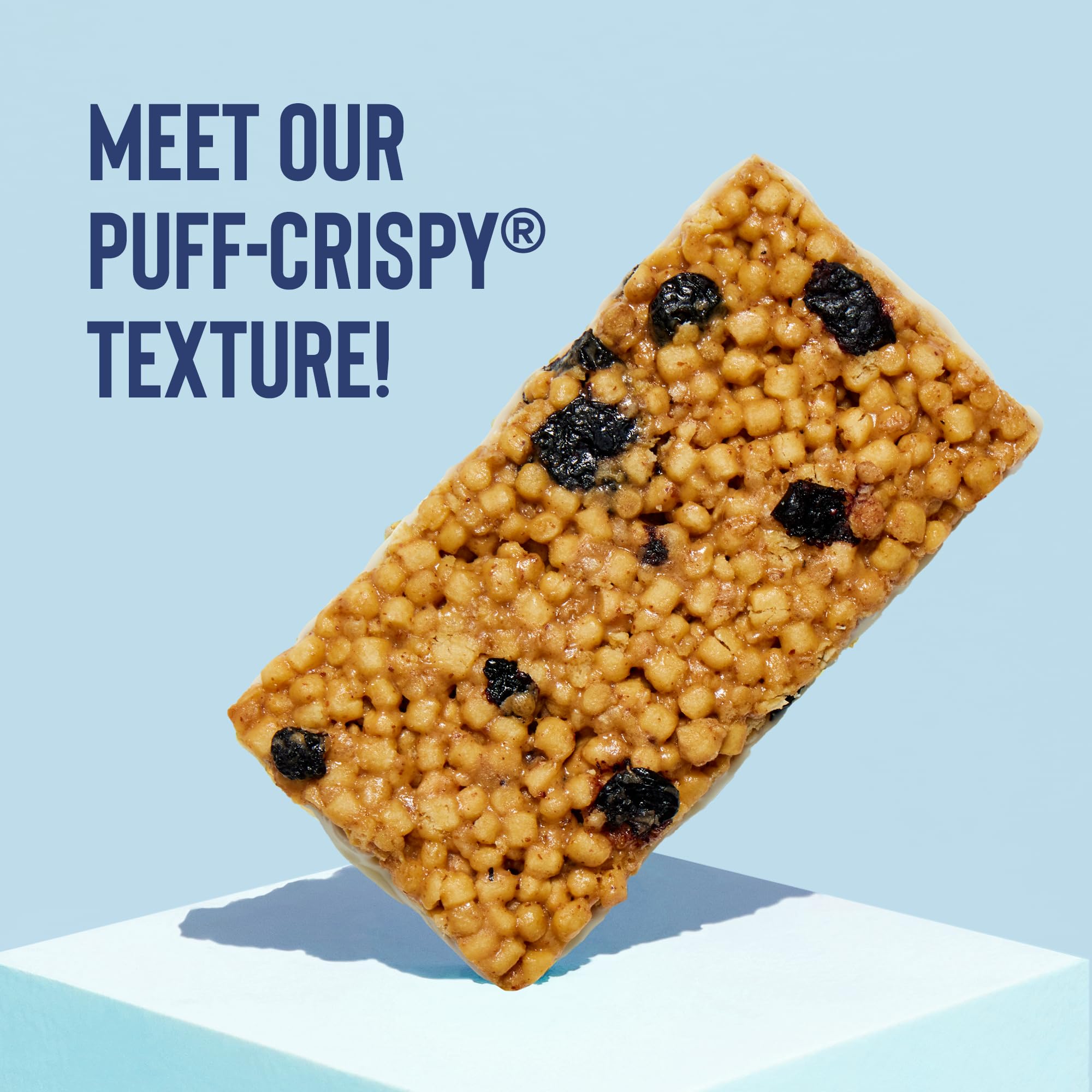 Mezcla Puff-Crispy Protein Bar - Maple Blueberry Flavor | Vegan, Gluten-Free, Plant-Based Protein Snack | Perfect for Post-Workout Recovery, Healthy Breakfast & On-the-Go Energy Boost