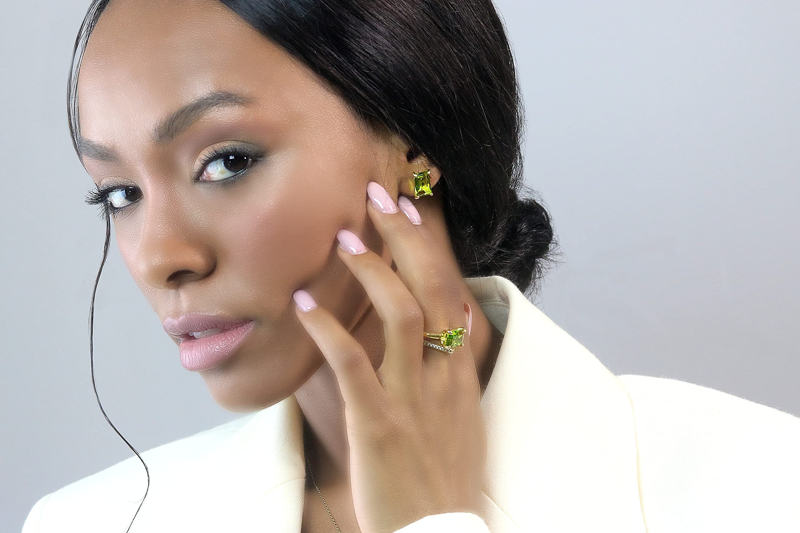 Peridot Earrings for Women - Handcrafted Silver Studs with Gift Box | Bridal & Everyday Jewelry