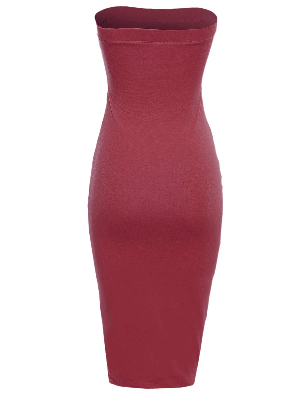 Emma Women's Sexy Comfortable Tube Top Bodycon Midi Dress - Perfect for Date Night, Cocktail Parties & Summer Vacations