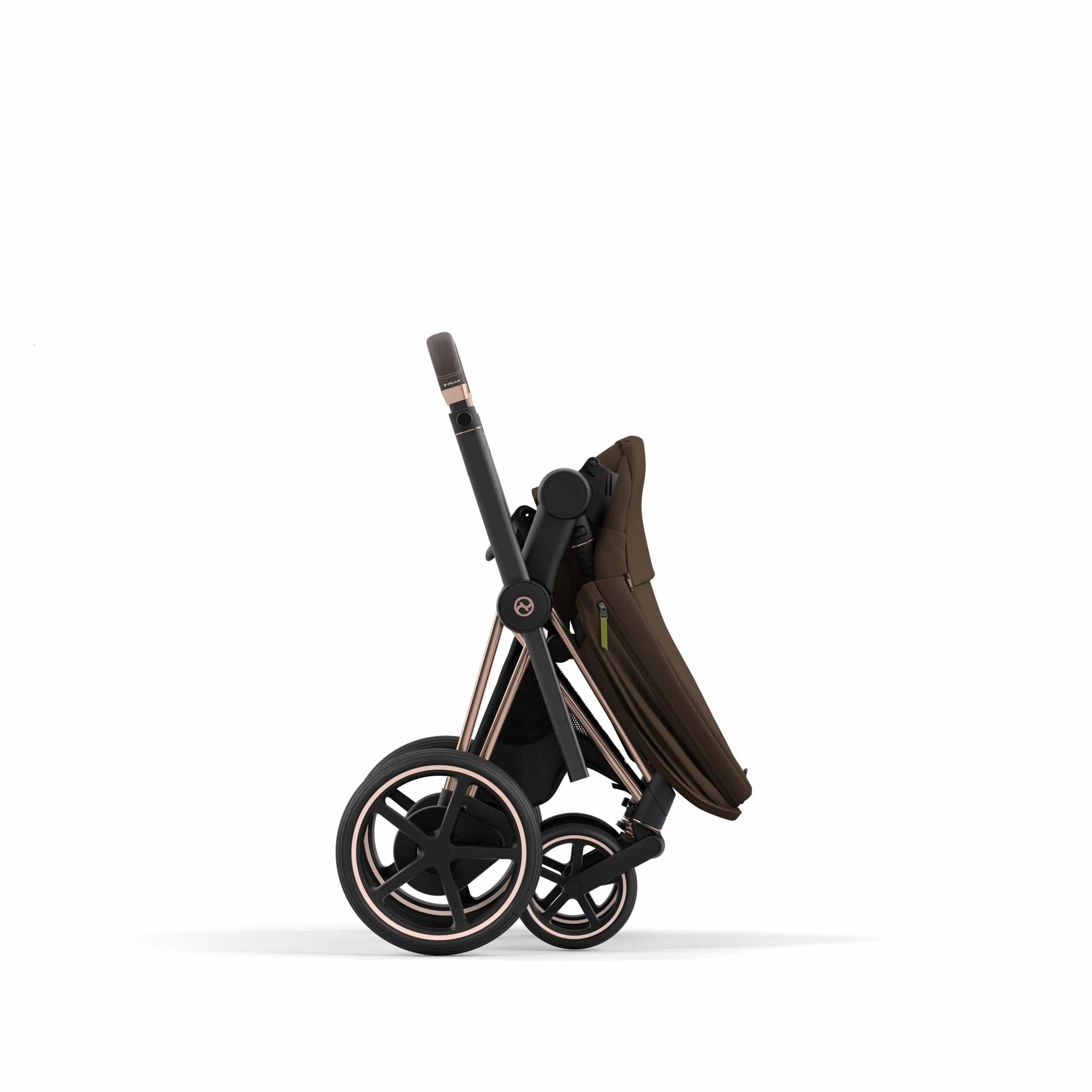 Cybex ePriam 2 Complete Stroller - Rose Gold & Brown Luxury Baby Stroller with All-Wheel Suspension | Perfect for City Walks, Shopping & Travel