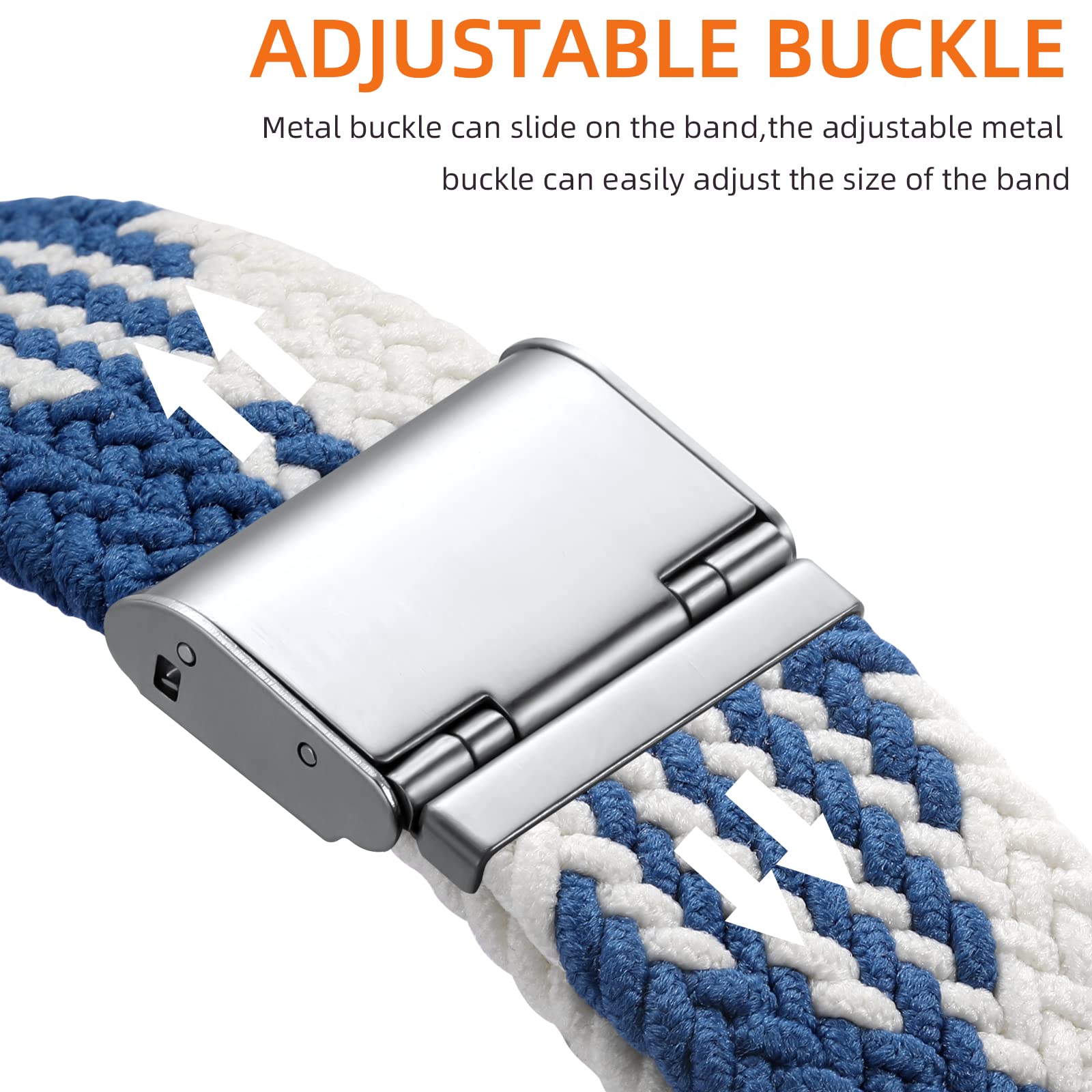 Breathable Braided Solo Loop Band Compatible with Fitbit Sense/Versa 3 - Stretchable Sport Wristband for Women & Men - Perfect for Workouts, Running & Everyday Wear