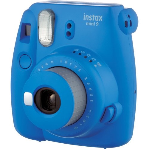 Fujifilm Instax Mini 9 Instant Camera in Cobalt Blue with 60-Pack Film & 14-Pc Deluxe Accessory Bundle - Perfect for Parties, Travel & DIY Photo Gifts