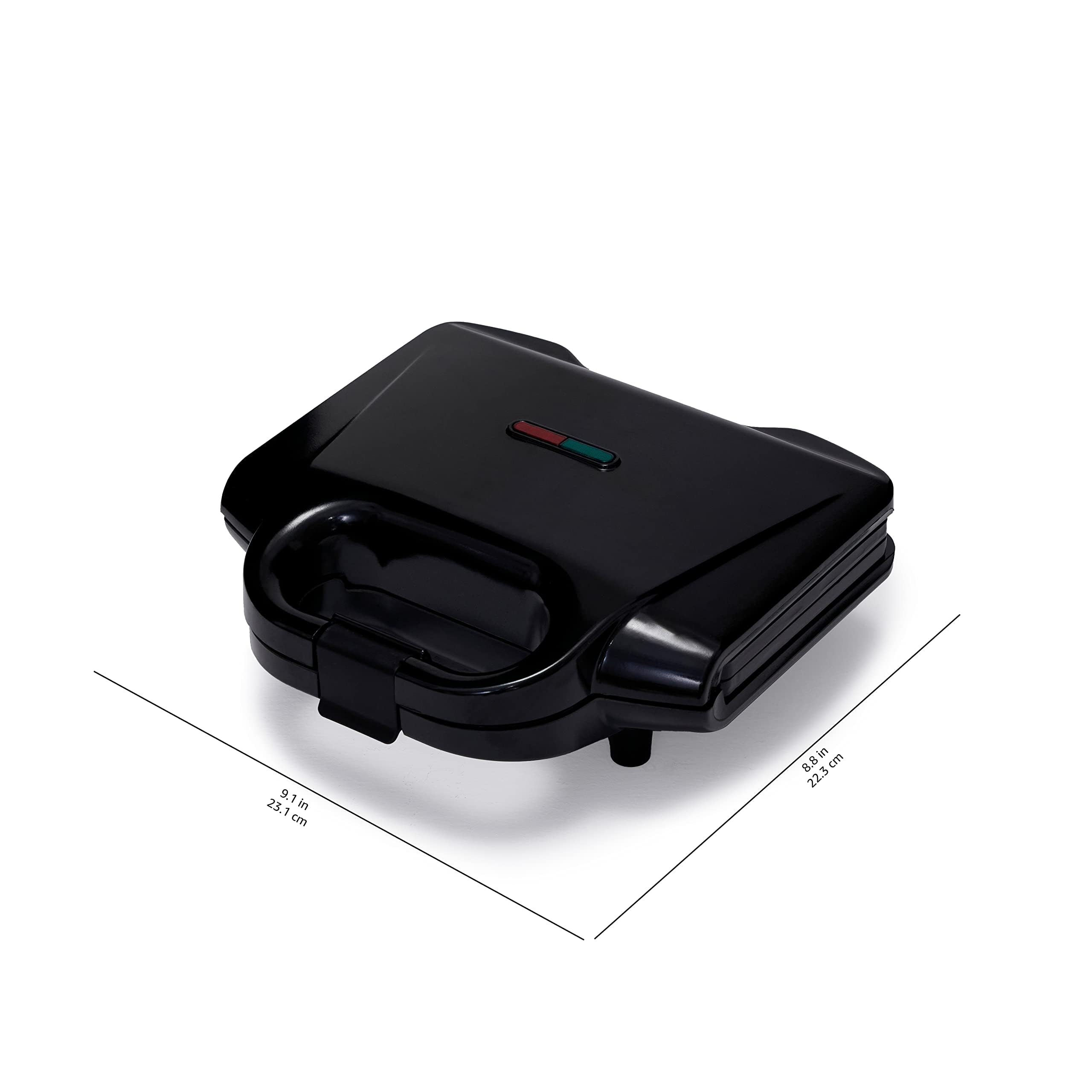 Amazon Basics 2-Slice Waffle Maker with Non-Stick Coating - 700W Fast Heating, Easy to Clean, Compact Design for Breakfast, Brunch & Family Cooking - Black