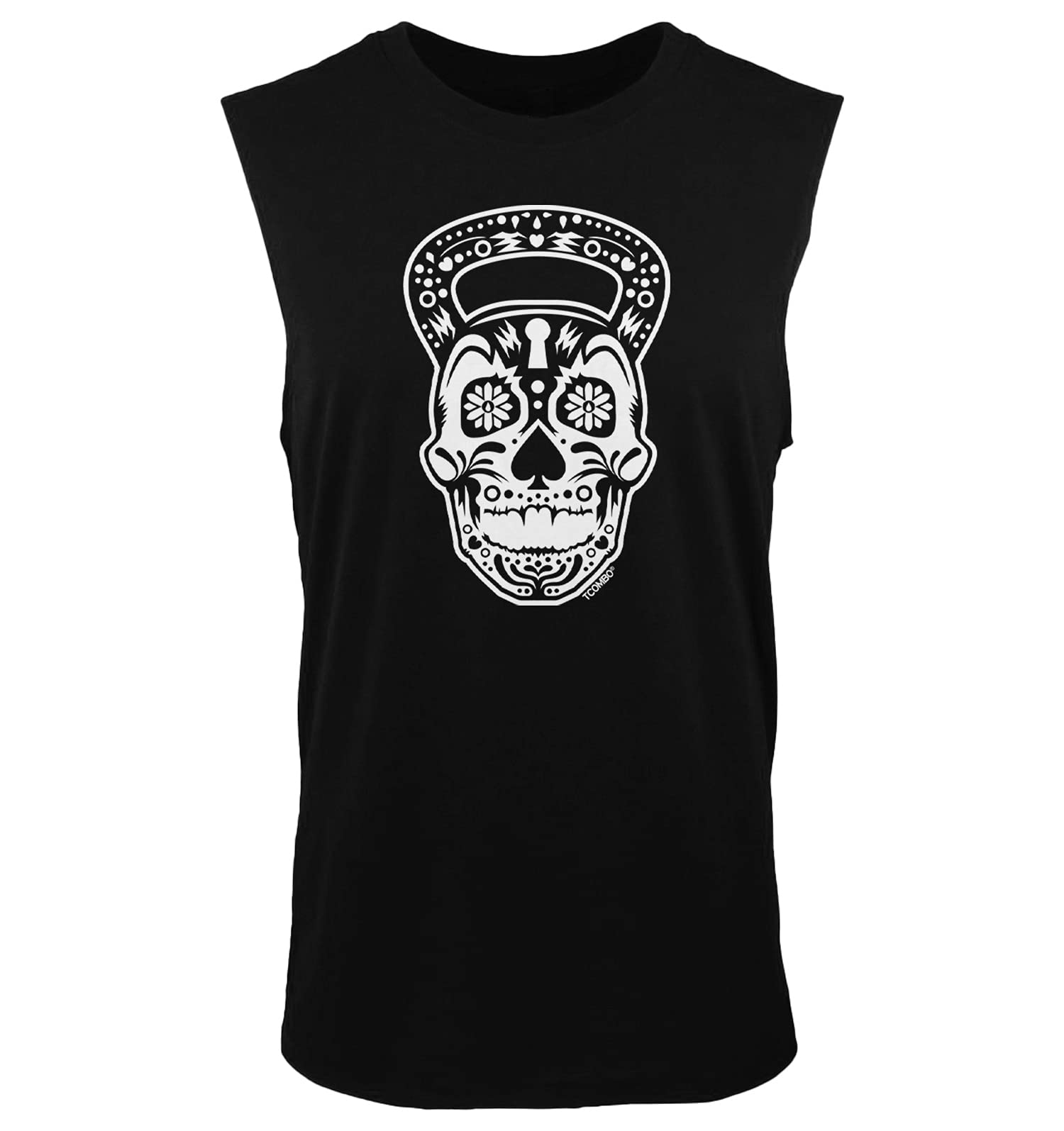 Tcombo Kettlebell Skull Gym Workout Tank Top for Men - Breathable Sleeveless Shirt for CrossFit, Weightlifting & Strength Training