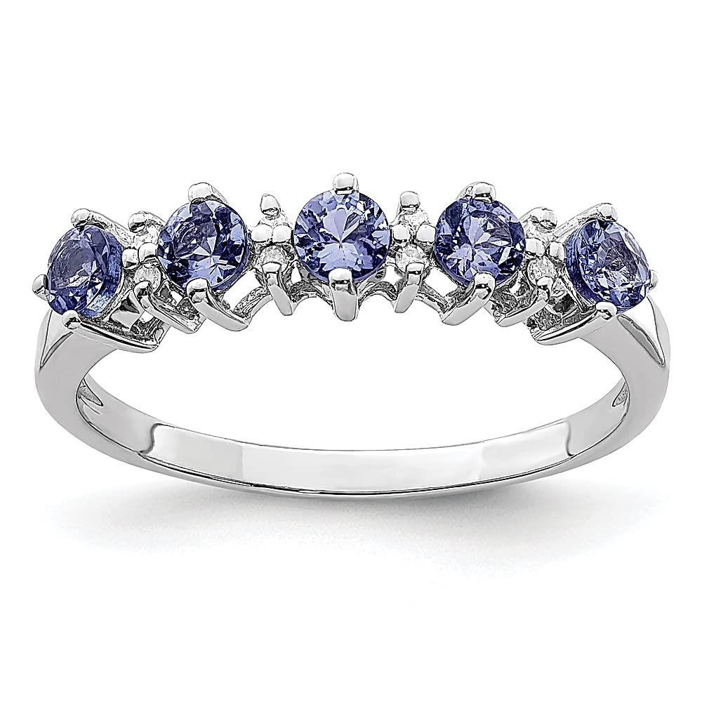 925 Sterling Silver Tanzanite & Diamond Ring for Women - Genuine Gemstone Fine Jewelry, Elegant Gift for Her - Perfect for Anniversaries, Engagements & Special Occasions