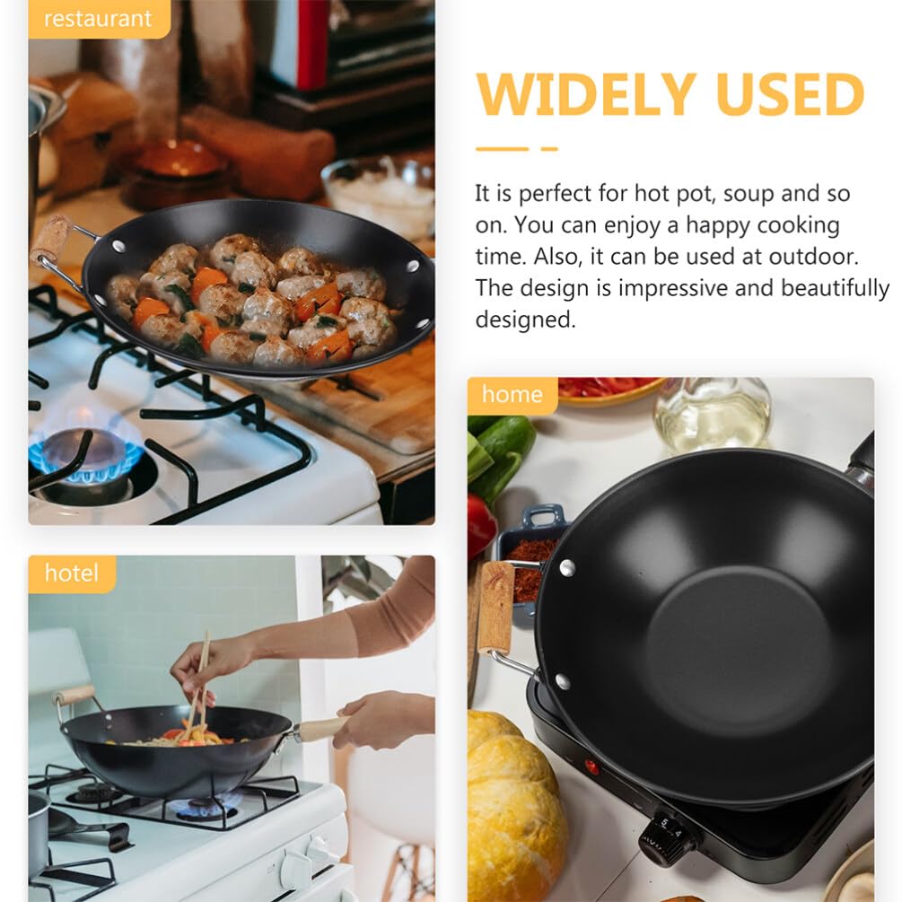 Premium Stainless Steel Griddle Pan Set - 2-Piece Large Wok Pan with Lid, Cast Iron Wok & Non-Stick Skillet for Stir Fry, Sautéing & Asian Cooking | Perfect for Home Chefs & Commercial Kitchens