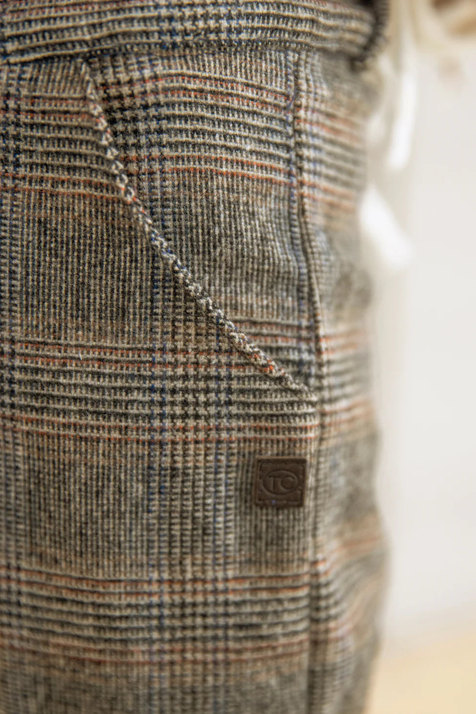 Tartine Et Chocolat Women's Houndstooth Print Orange Pants - Stylish Casual Trousers for Work, Office & Everyday Wear