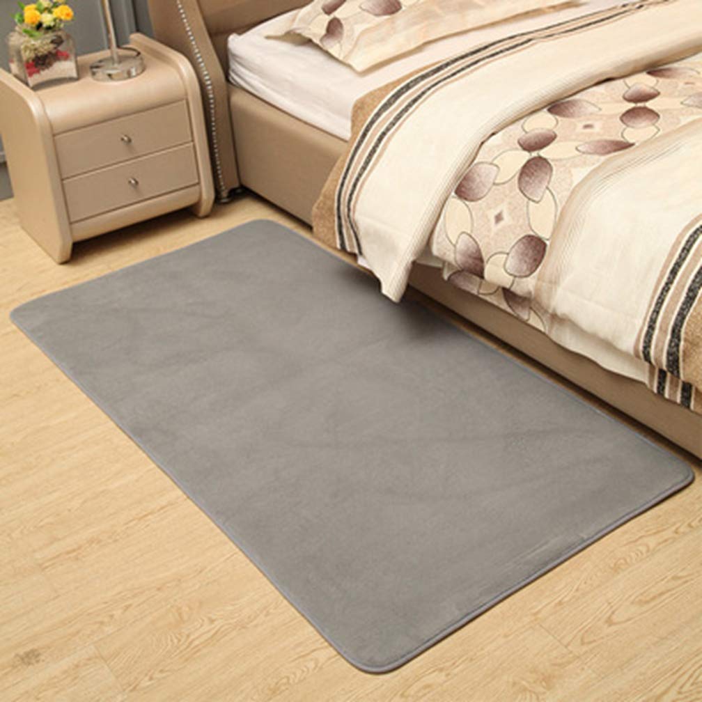 Soft Coral Fleece Anti-Slip Area Rug 3'x7' - Modern Rectangular Rugs for Living Room, Bedroom, Nursery - Indoor/Outdoor Home Decor Carpet with Non-Slip Backing (Gray) - Perfect for Kids Play Area, Dorm Room & Cozy Spaces