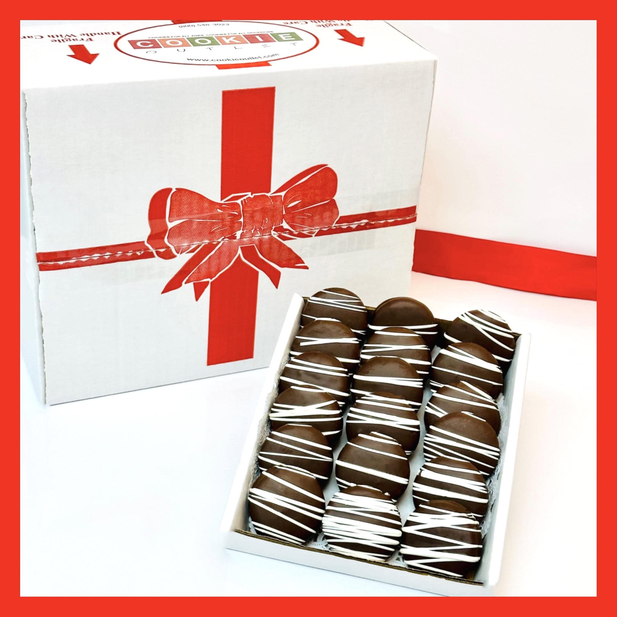 Belgian Milk Chocolate Covered Sandwich Cookies (18 Count) - Premium Christmas Chocolate Gift Basket for Holiday, Birthday & Special Occasions | Perfect Gift for Women, Moms, Couples & Families | Ideal for Parties, Office Treats & Festive Gatherings