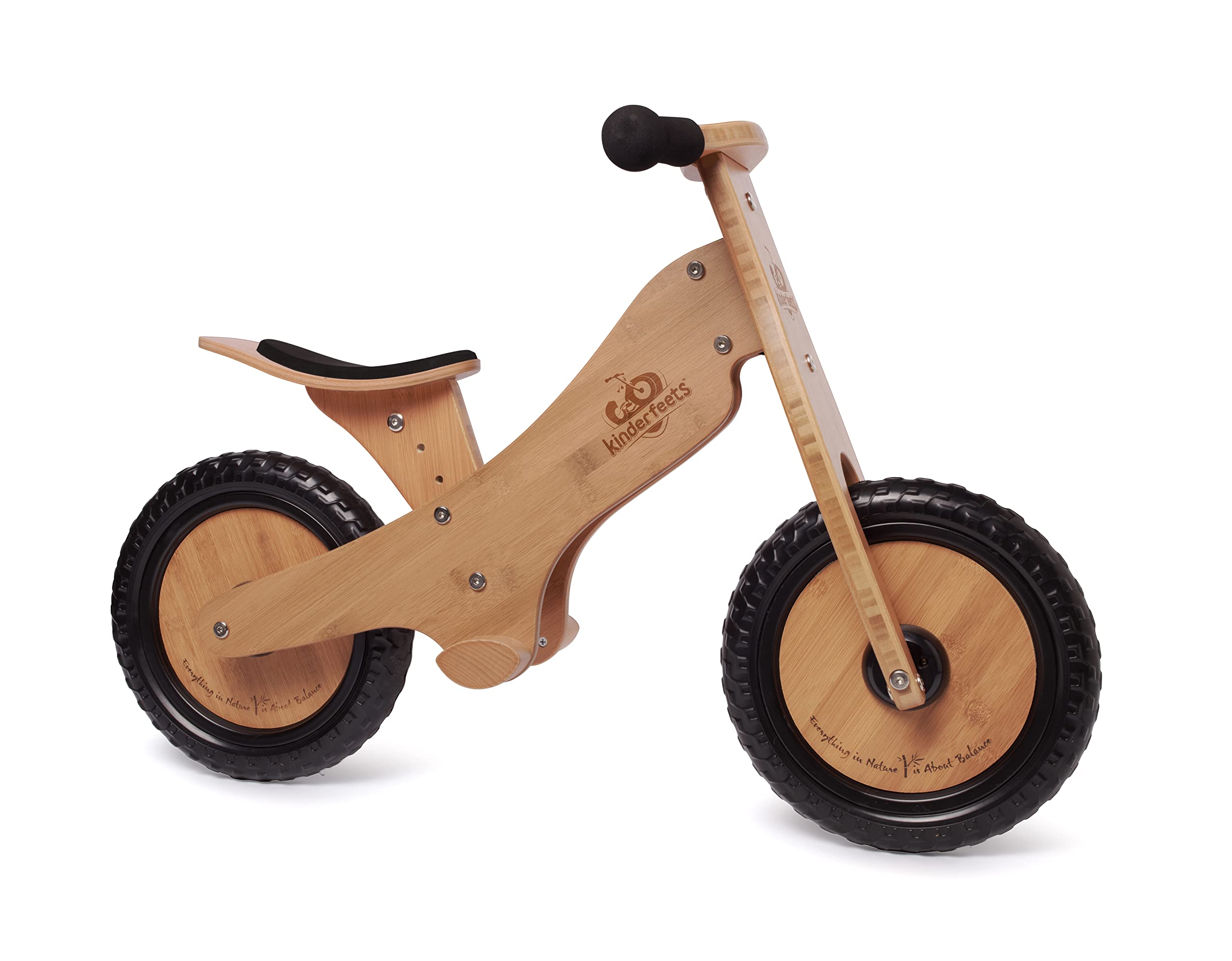 Kinderfeets Wooden Balance Bike for Kids & Toddlers - Adjustable Eco-Friendly Learning Bike | Sustainable Non-Toxic Ride-On Toy for Outdoor Play & Early Childhood Development