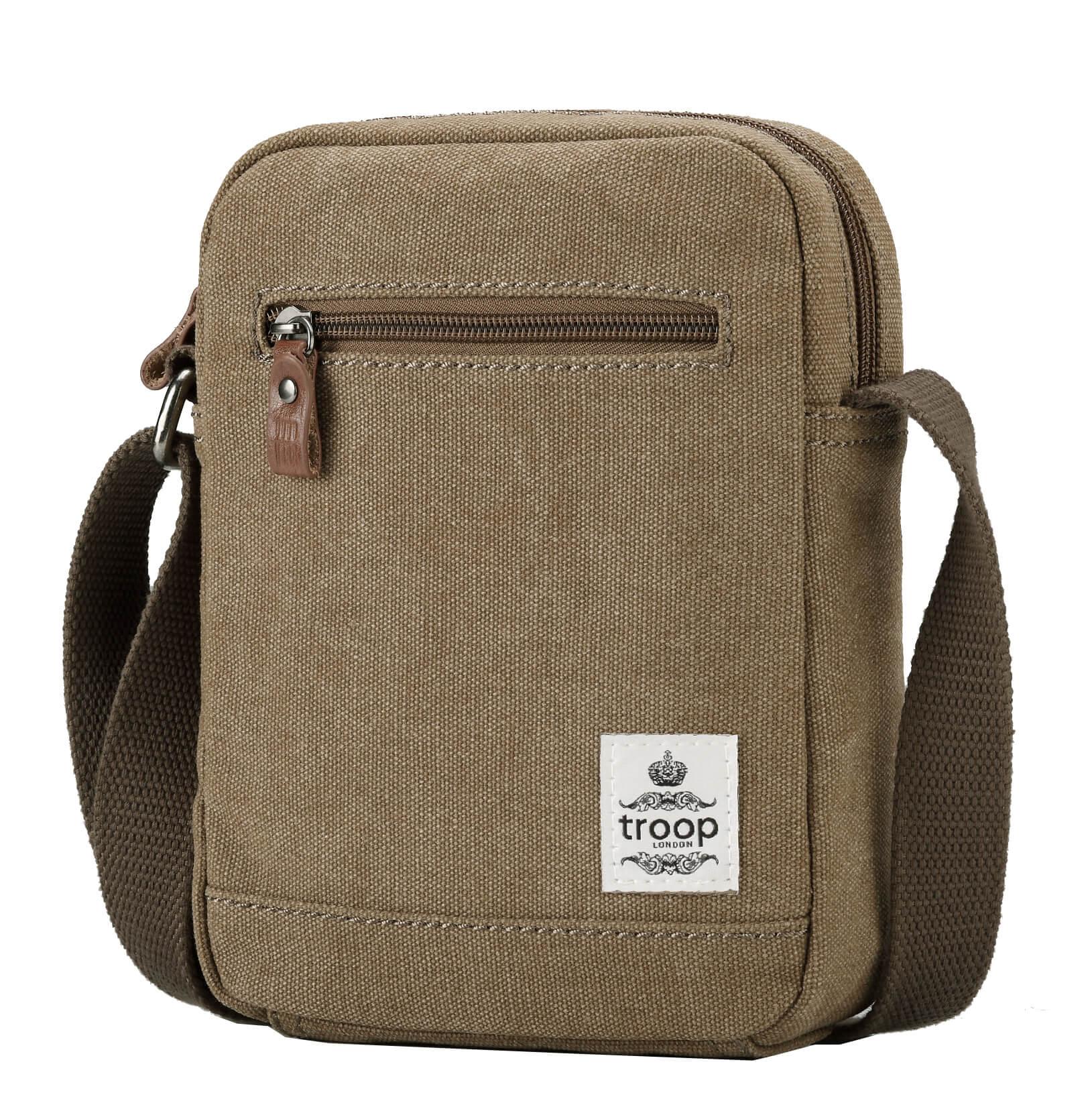 TRP0405 S Troop London Classic Canvas Small Crossbody Bag - Stylish & Durable for Daily Use, Travel, and Outdoor Activities
