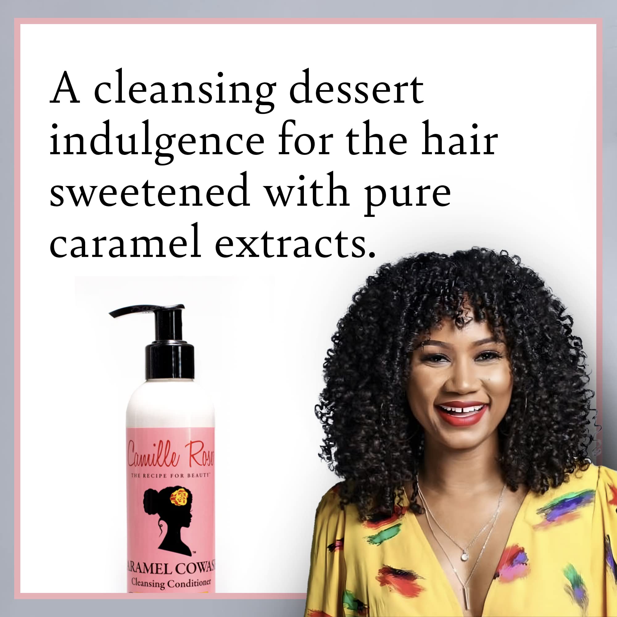 Camille Rose Naturals Caramel Cowash Cleansing Conditioner for Curly Hair - 8 oz | Sulfate-Free, Moisturizing Hair Treatment for Natural Hair Care | Perfect for Wash Day & Deep Conditioning