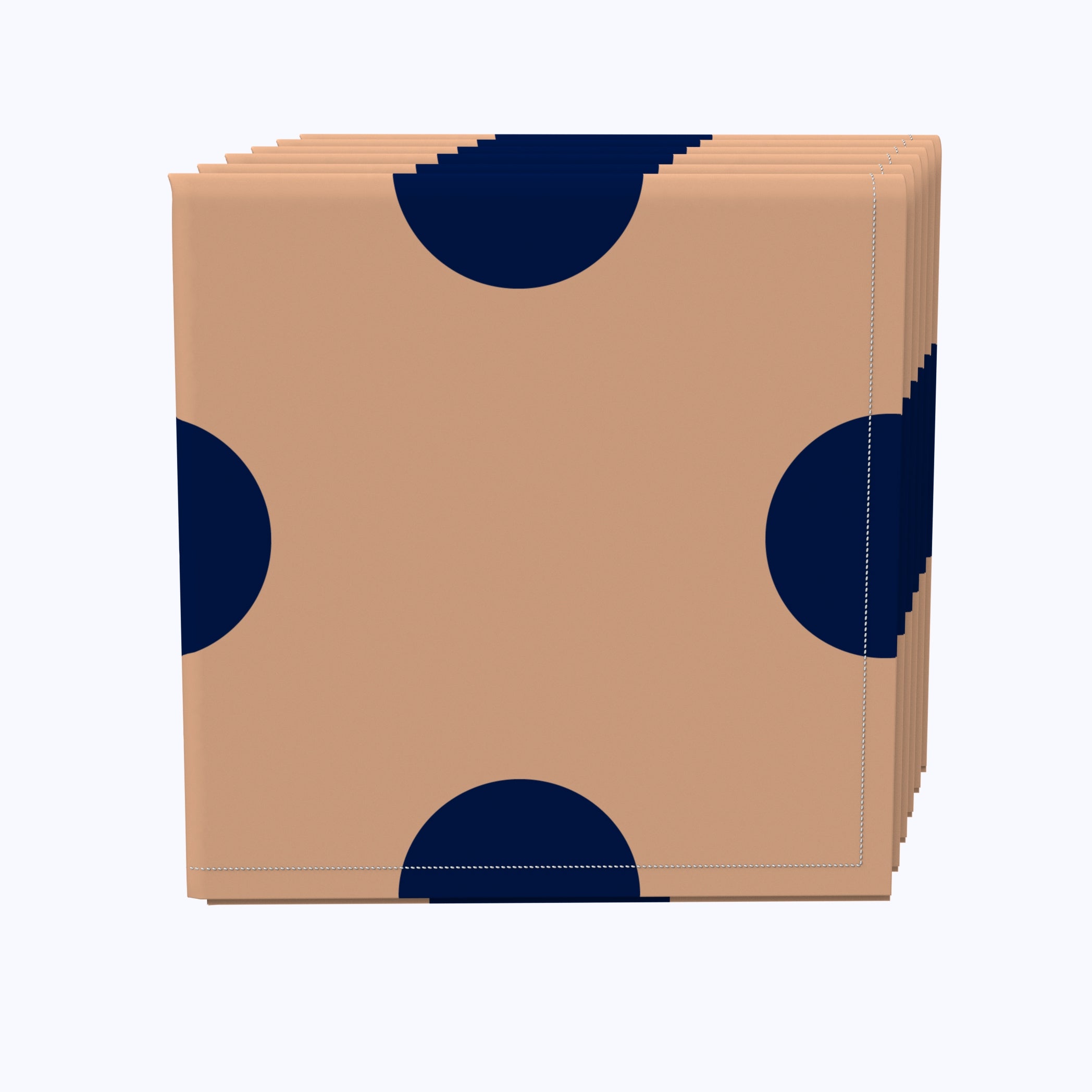 Premium 3-Ply 3 Dot Pattern Paper Napkins - Navy & Tan - 100 Count - Elegant Dinner Party, Wedding, and Holiday Table Decor