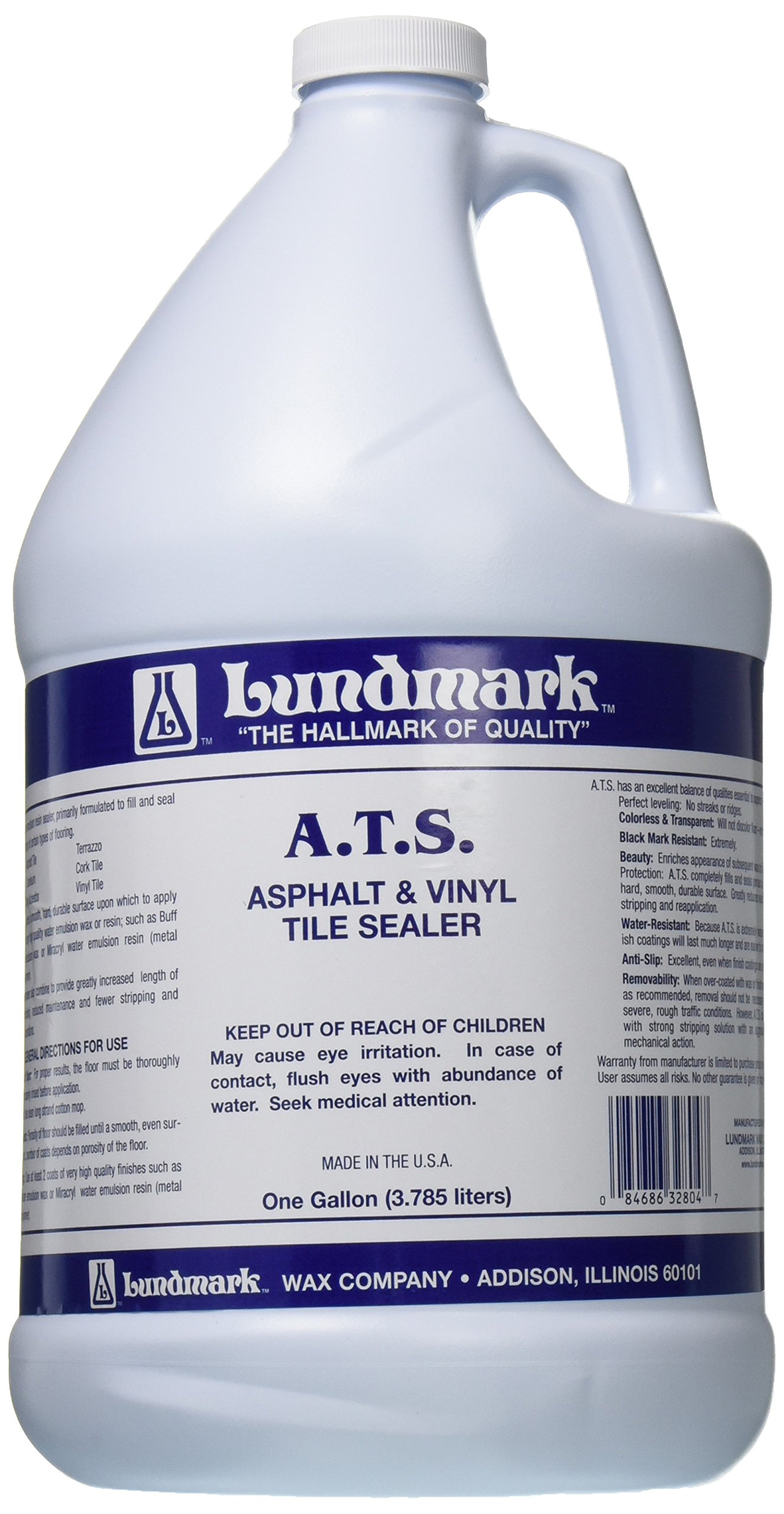Lundmark A.T.S. Acrylic Floor Sealer - 1 Gallon (3280G01-4) | High-Gloss Protective Coating for Concrete, Wood & Tile Floors | Ideal for Garages, Basements & Commercial Spaces