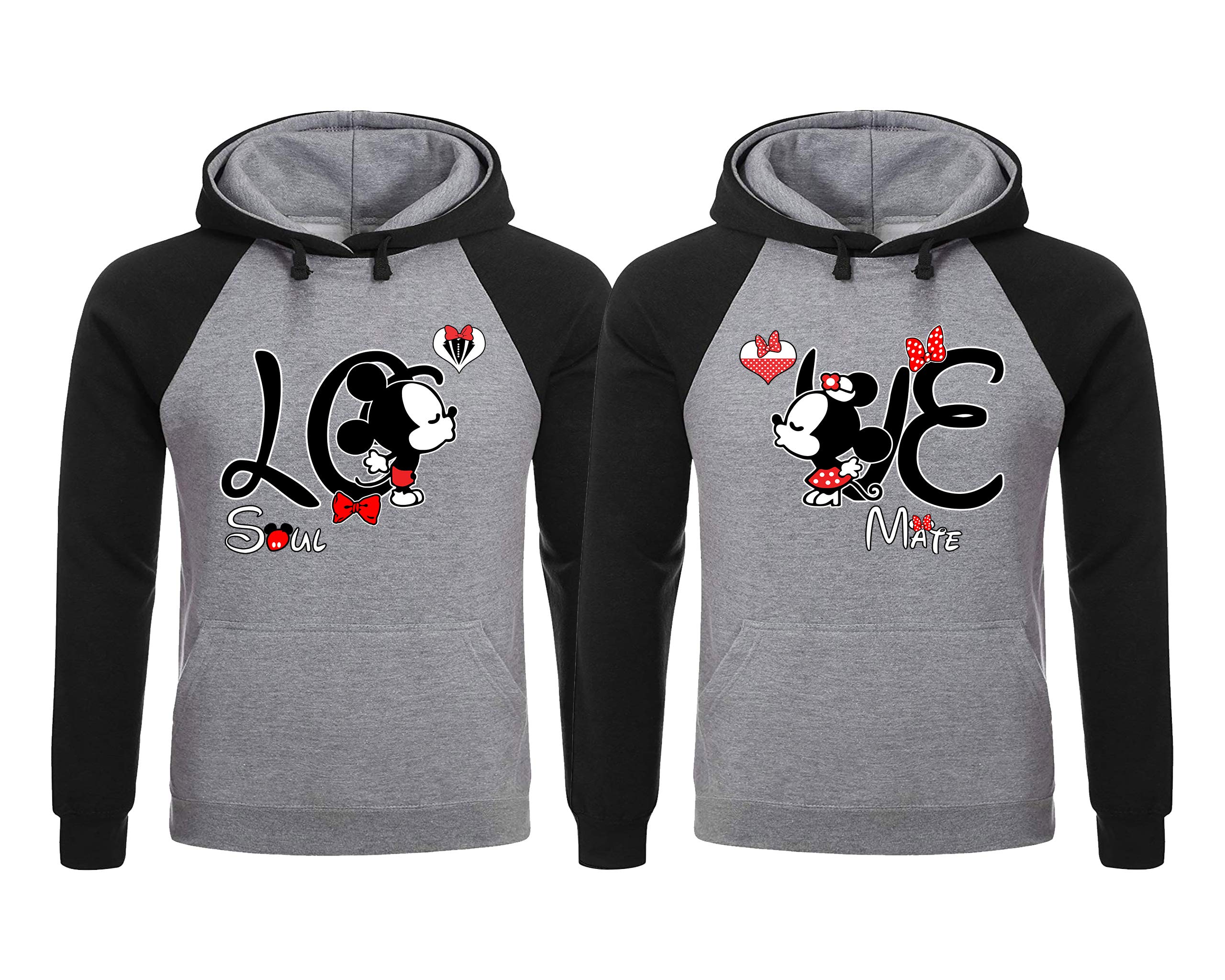 King and Queen Matching Hoodies for Couples - His & Hers Couple Outfits - Soulmate Sweatshirts for Date Night & Anniversary Gifts