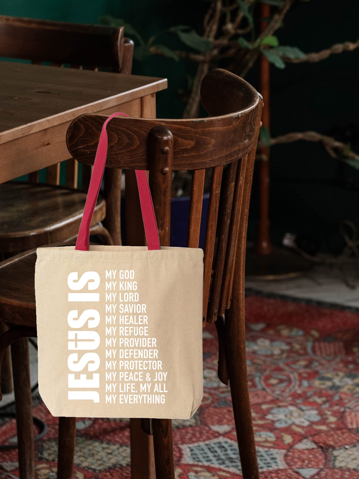 Jesus is My Everything Cotton Tote Bag - Reusable Shopping Bag for Church & Daily Use