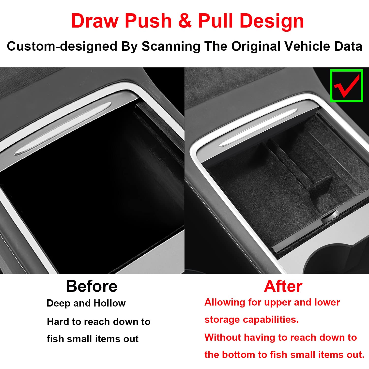 Tesla Model 3 & Y Center Console Organizer Tray - 4PCS Cup Holder Insert for 2021-2025 Model Y & 2021-2023 Model 3 Interior Accessories (Excludes 2025 New Model Y Juniper & 2024-2025 Model 3 Highland) - Perfect for Car Organization & Road Trips