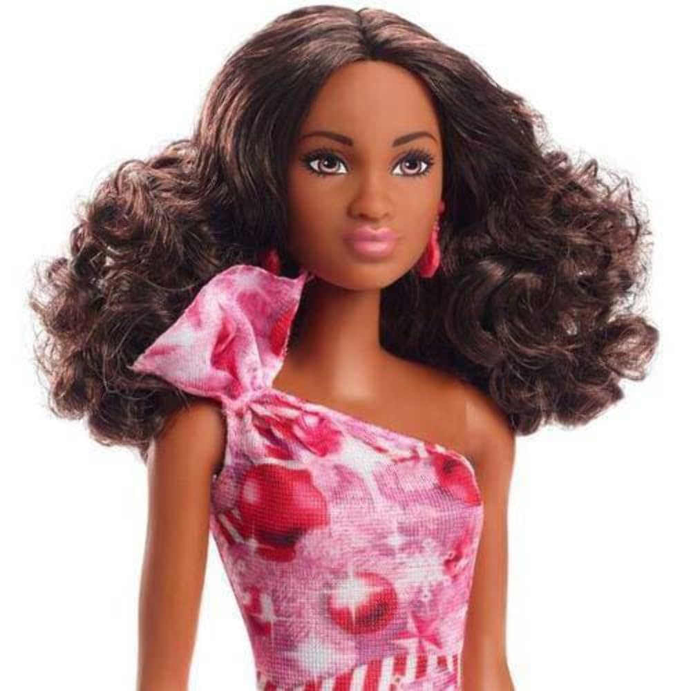 Mattel Barbie Holiday Doll with Pink Candy Cane Dress - Brown Hair Collectible for Christmas Decorations & Gift Giving