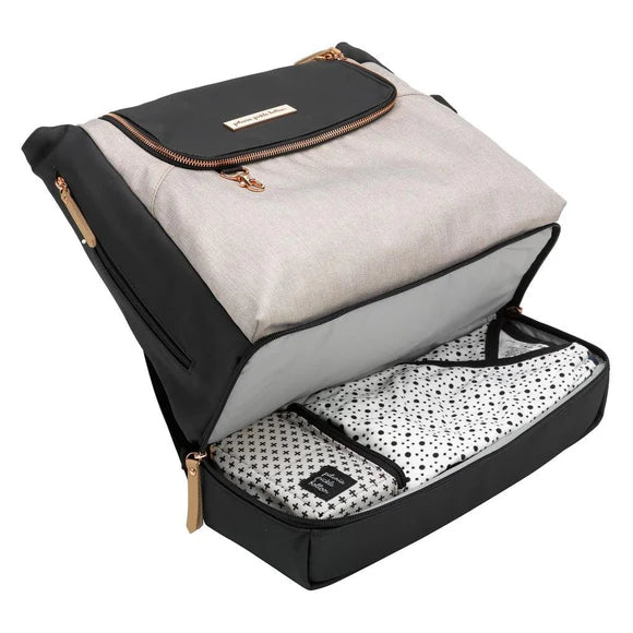 Pivot 2 in 1 Diaper Bag Tote & Backpack - Convertible Baby Bag for Parents - Sand & Black - Perfect for Daycare, Travel & On-the-Go Parenting