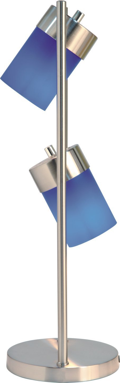 2-Way Adjustable Table Desk Lamp with Flexible Gooseneck - Blue LED Light for Home Office, Study, Reading & Crafting