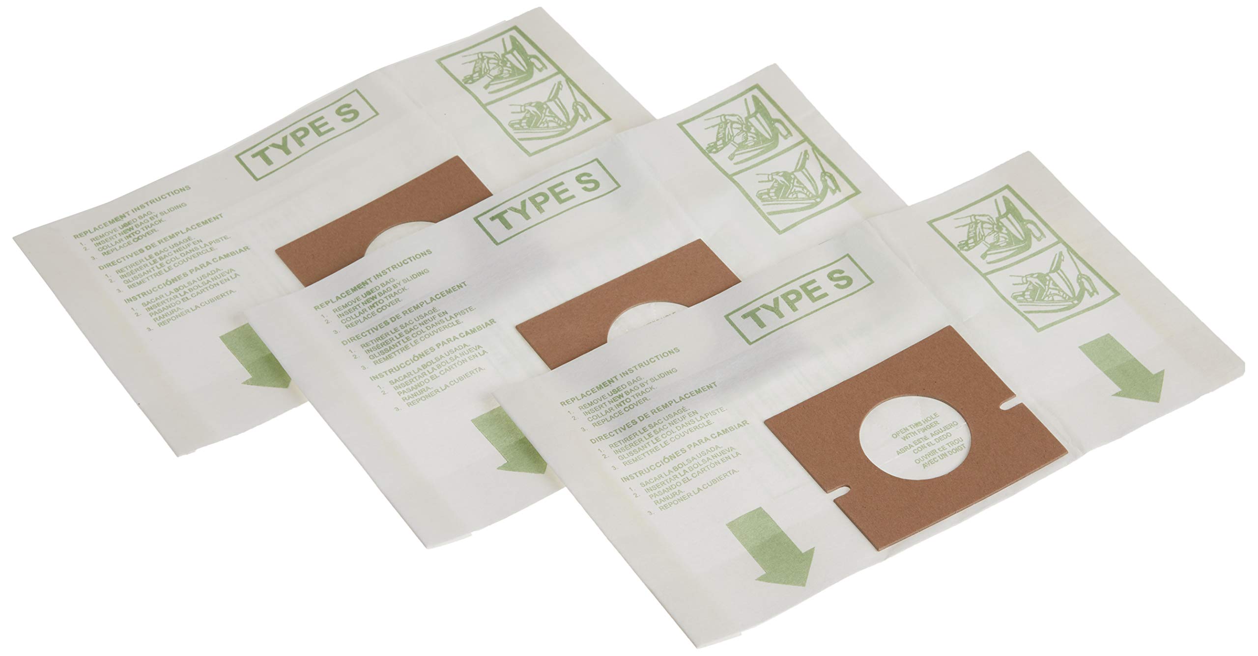 Hoover Type S Vacuum Cleaner Bags for Canister Vacuums - 3 Pack (White) | Part #4010064 | HEPA Filter Replacement | Ideal for Pet Hair & Allergen Removal in Home Cleaning