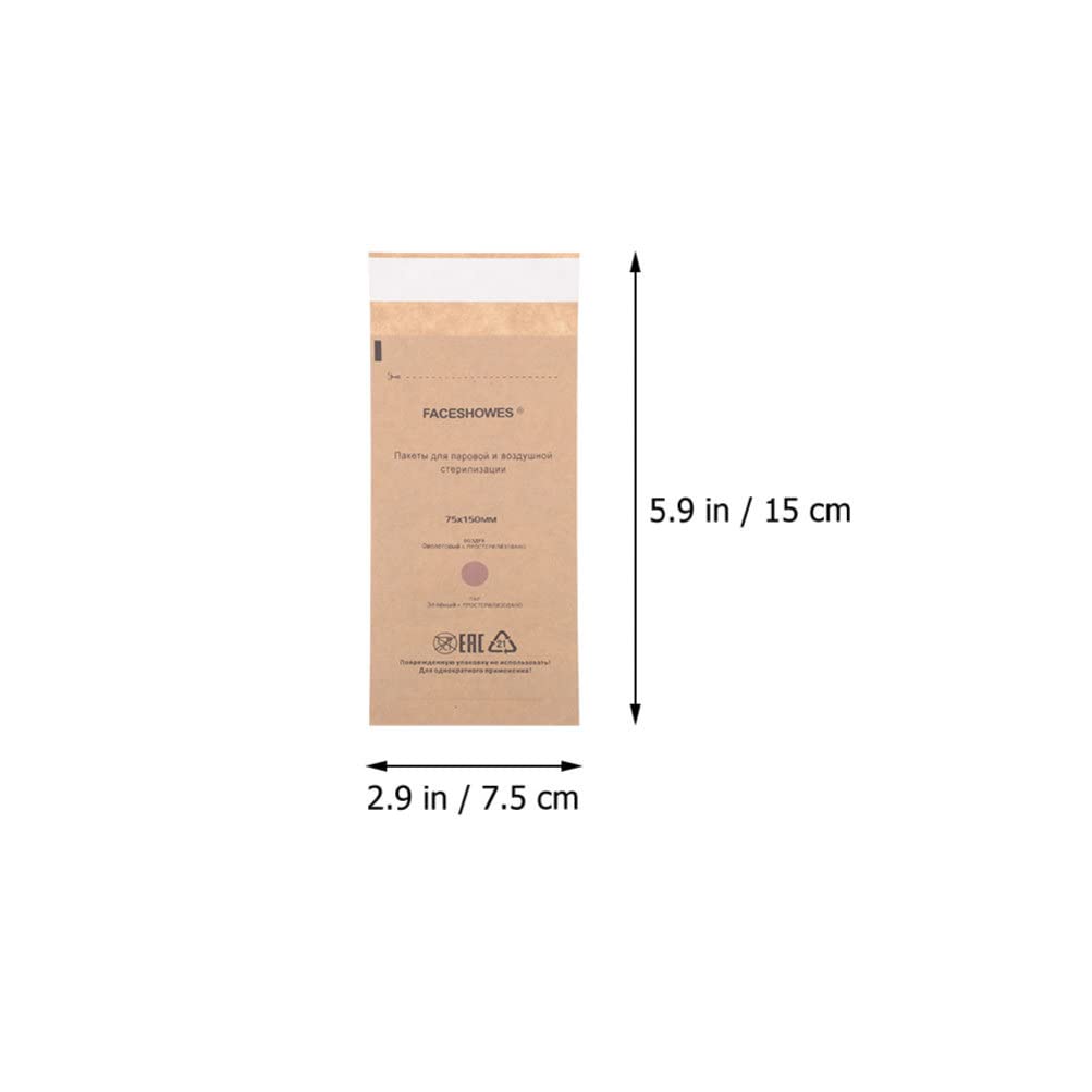 30PCS Self-Sealing Sterilization Pouches | Disposable Kraft Paper Bags for Nail Art Tools, Dental Instruments & Beauty Supplies | Perfect for Salon, Clinic & Home Use