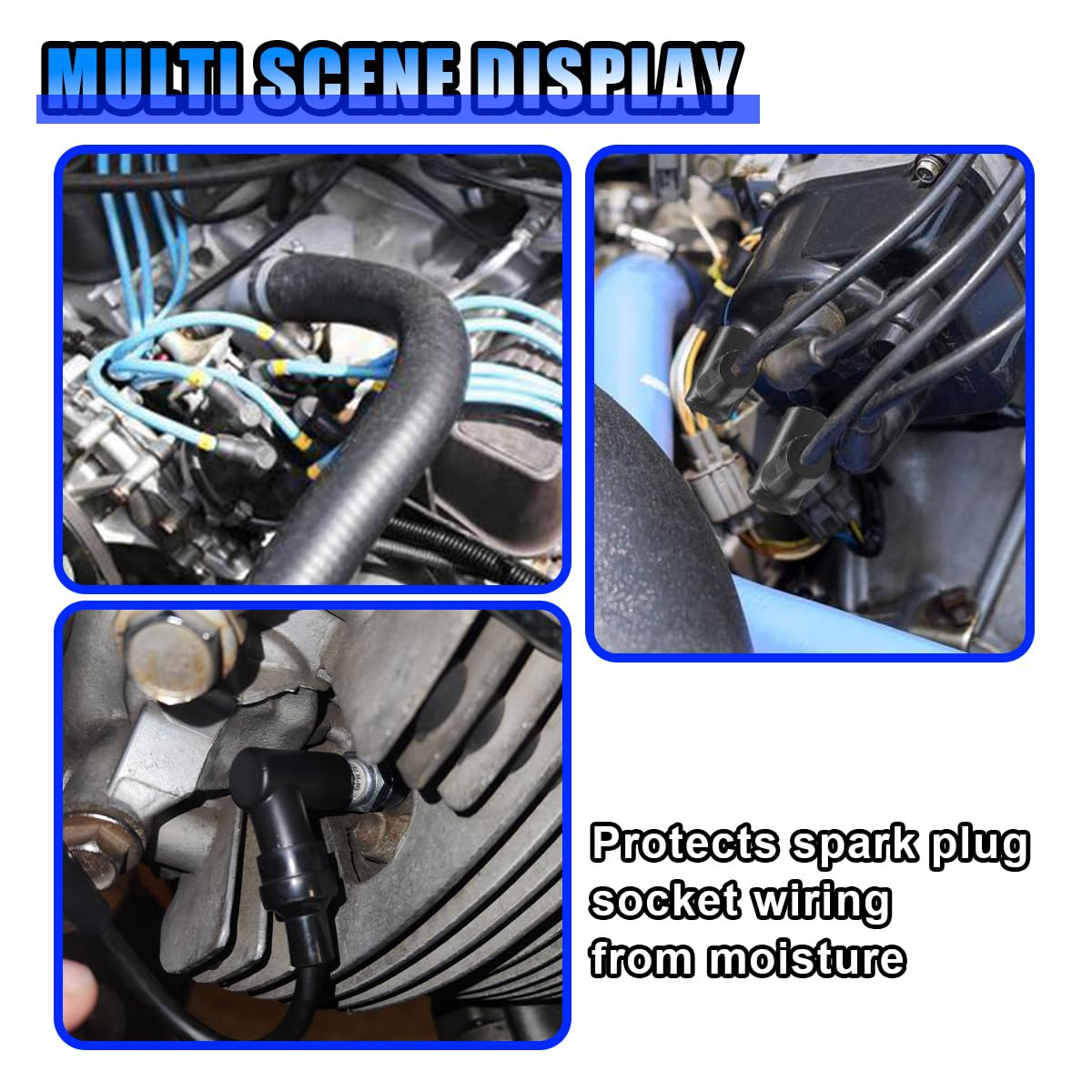 8 PCS High-Performance Car Spark Plug Boot Terminal Kit - 90 Degree HEI Distributor & Coil Boots with Heat-Resistant Silicone - Compatible with 6mm-10mm Spark Plug Wires - Perfect for Engine Maintenance & Performance Upgrades