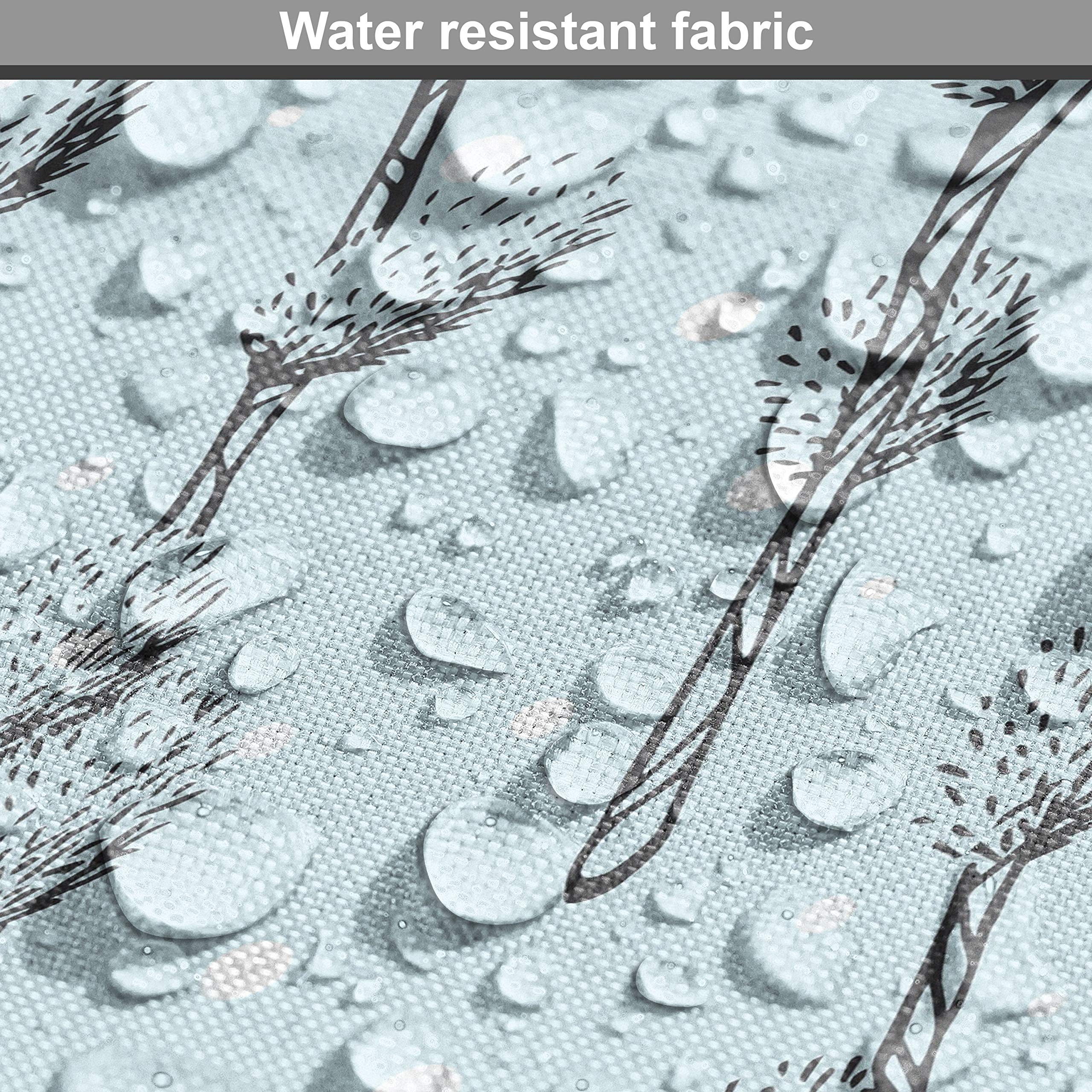 Ambesonne Floral Fabric by The Yard - Spring Willow Branches with White Polka Dots Doodle Pattern | Decorative Upholstery Fabric for Sofa, Curtains & Home Decor | 10 Yards Pale Blue Dark Blue Grey | Perfect for DIY Projects, Pillow Covers & Table Runners