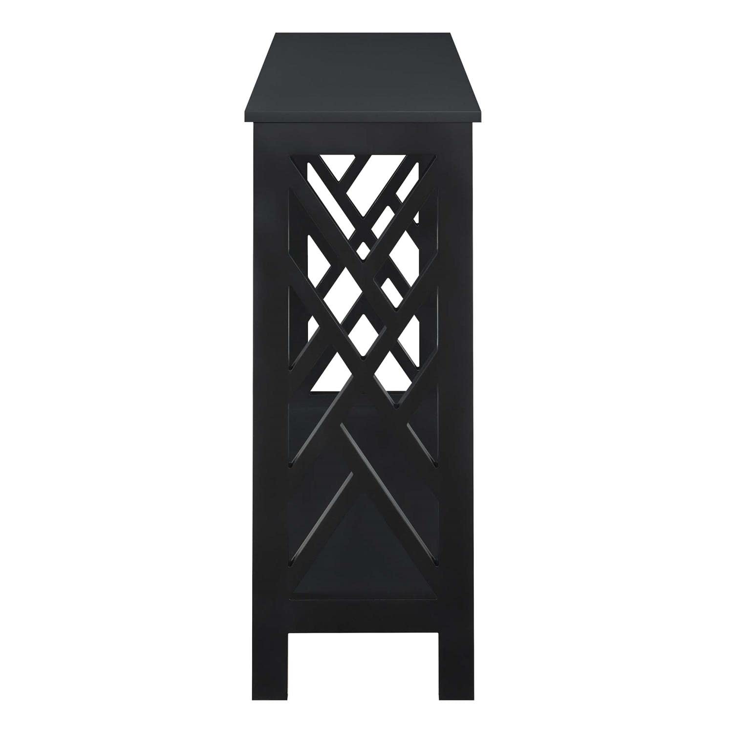 Convenience Concepts Titan Console Tables - Black | Entryway Sofa Table, Hallway Accent Furniture | Perfect for Living Room, Bedroom & Office Decor