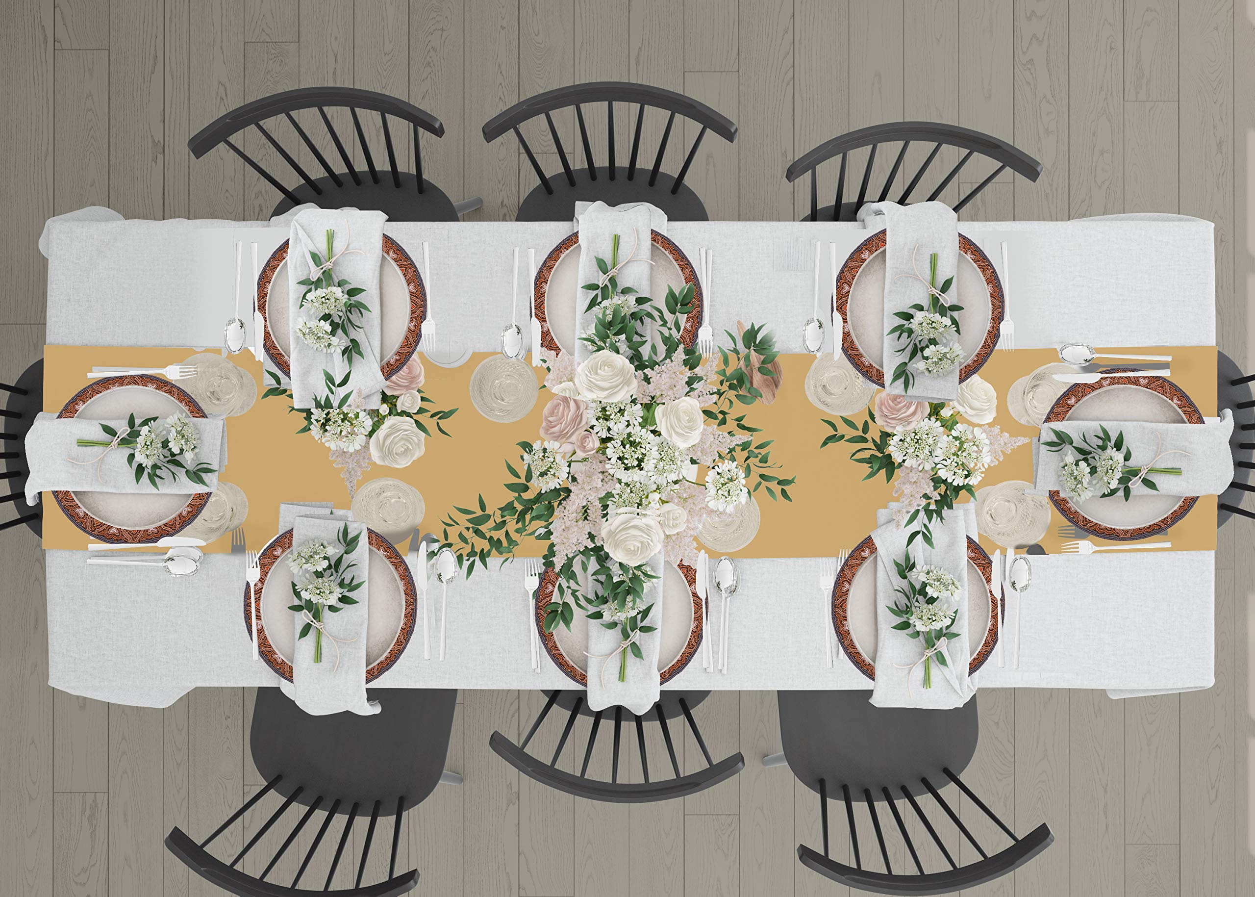 Decozen Orange Gray Beaded Placemats Set of 2 - 14 Inch Round Heat Resistant & Scratch Proof Table Mats for Dining Table, Coffee Table, Kitchen Decor - Perfect for Holiday Dinners, Parties & Everyday Use