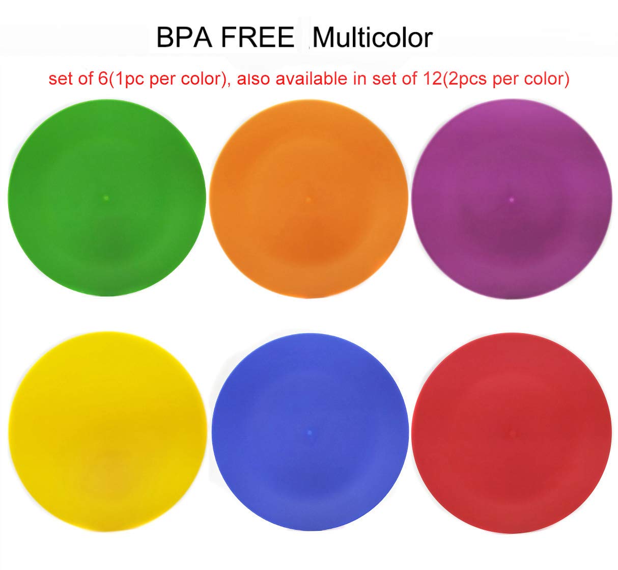 KX-WARE 6-Pack Unbreakable Plastic Dinner Plates - 9.875 Inch Reusable Dishwasher Safe BPA-Free Colorful Plates for Parties, Picnics & Outdoor Dining
