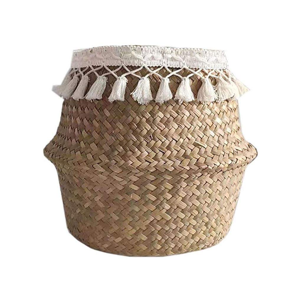 Natural Seagrass Flower Vases & Storage Baskets - Handwoven Rattan Wicker Plant Pots for Indoor Plants, Home Decor (Large) | Perfect for Living Room, Bedroom & Garden Decorations