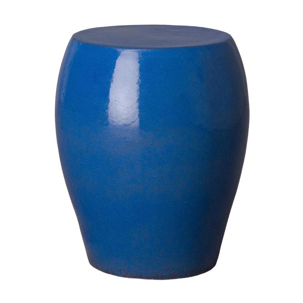 18 Inch Seiji Ceramic Garden Stool - Outdoor Patio Decor, Japanese-Inspired Side Table for Gardens, Porches & Poolside